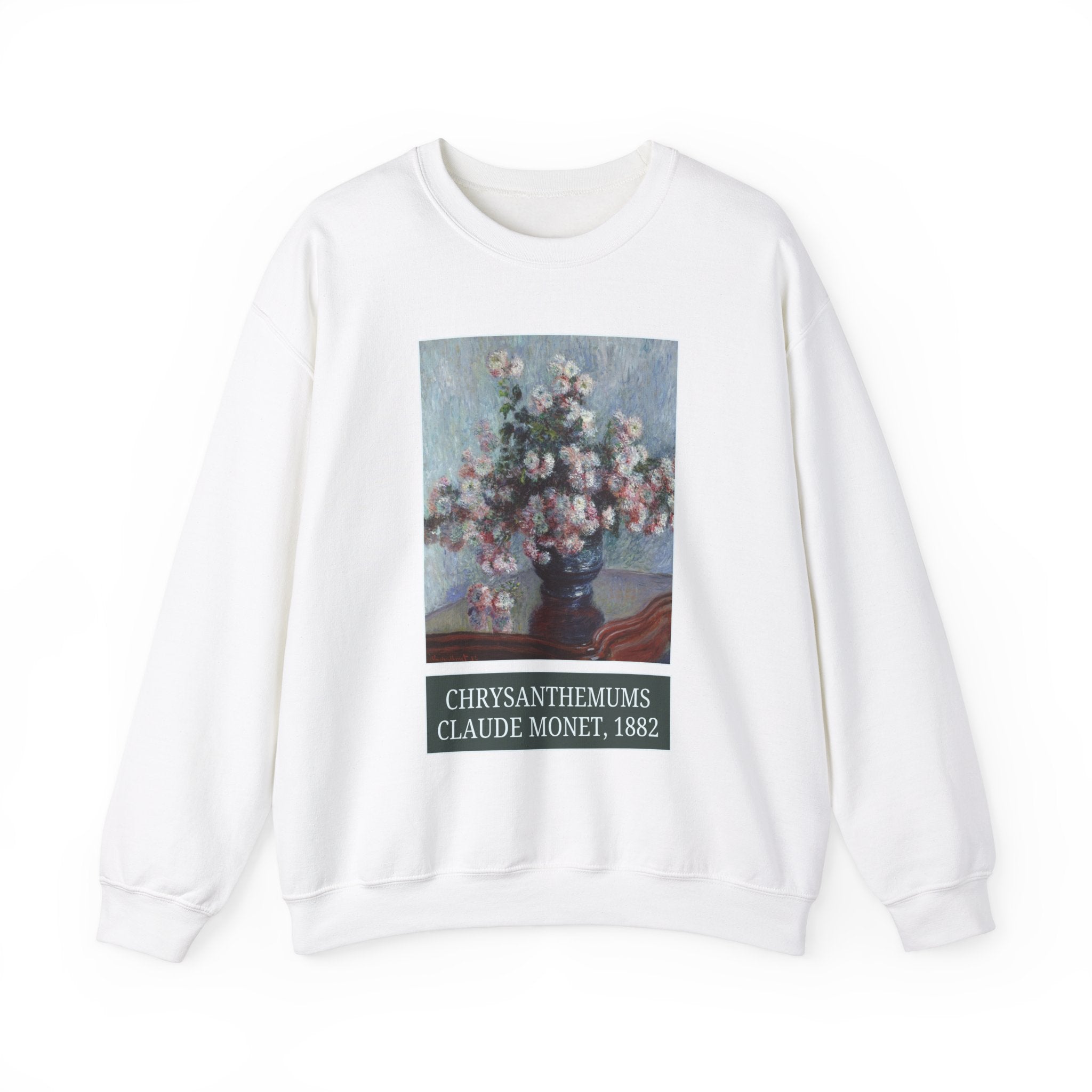 Chrysanthemums by Claude Monet: Cute Floral Art History Sweatshirt, Impressionist Art History, Famous Painting of Flowers, Humanities Major - Opal and June