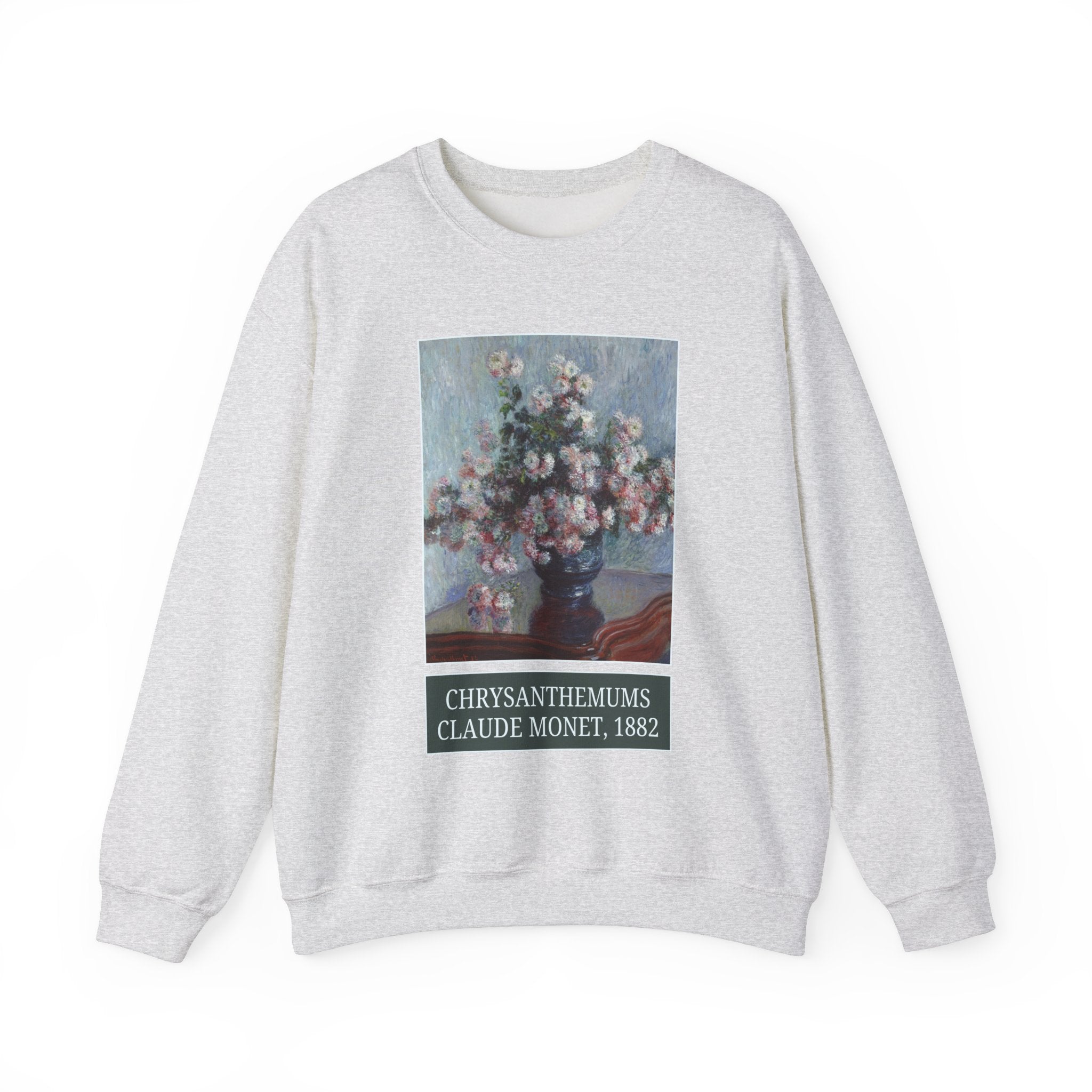 Chrysanthemums by Claude Monet: Cute Floral Art History Sweatshirt, Impressionist Art History, Famous Painting of Flowers, Humanities Major - Opal and June