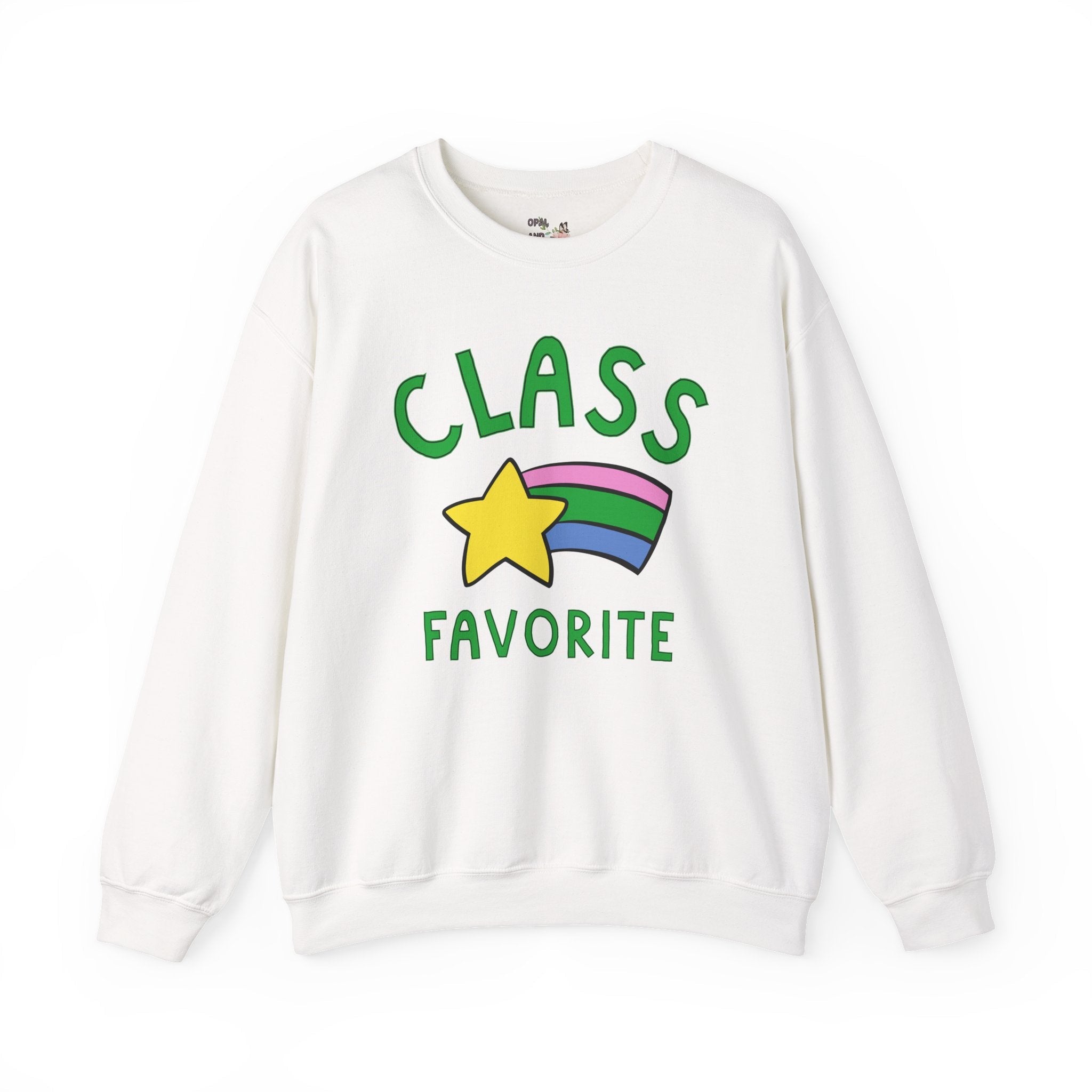Class Favorite Teacher Sweatshirt for Elementary School Teacher, Funny High School Teacher Crewneck, Silly Back to School New Teacher Gift - Opal and June