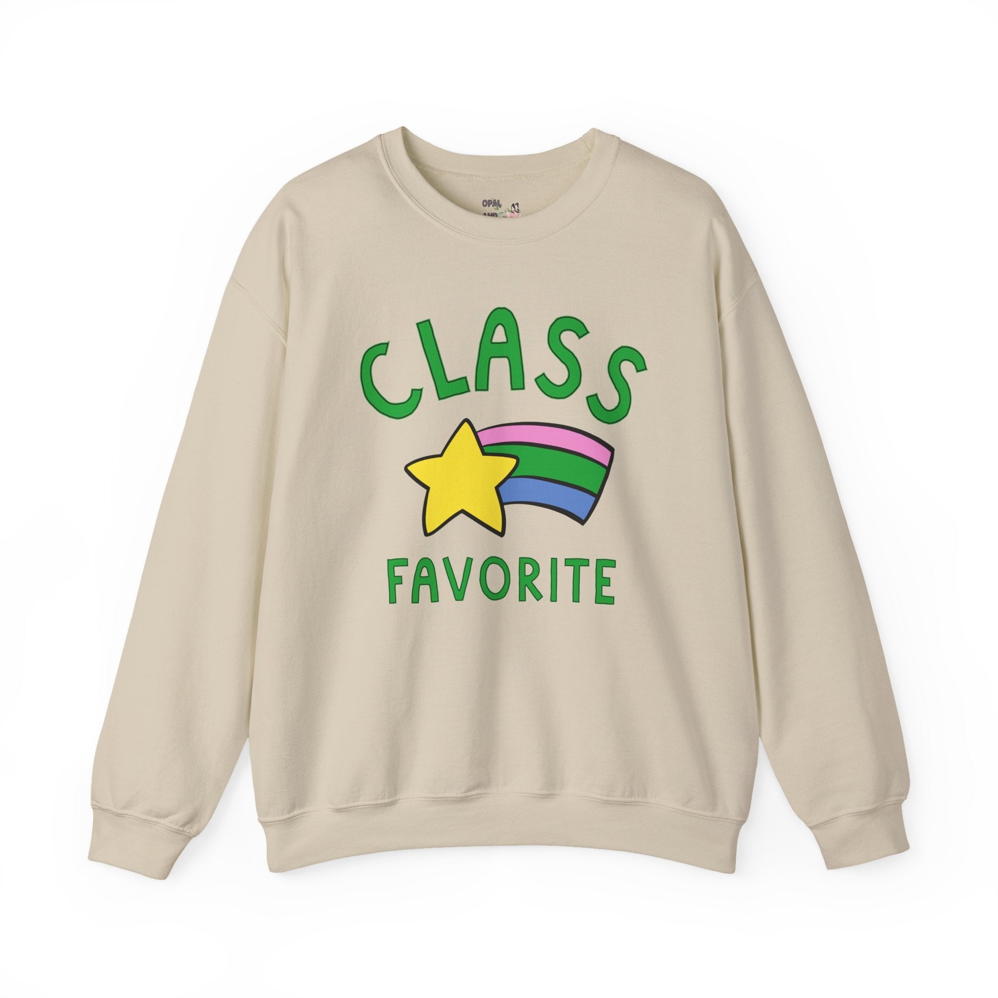 Class Favorite Teacher Sweatshirt for Elementary School Teacher, Funny High School Teacher Crewneck, Silly Back to School New Teacher Gift - Opal and June