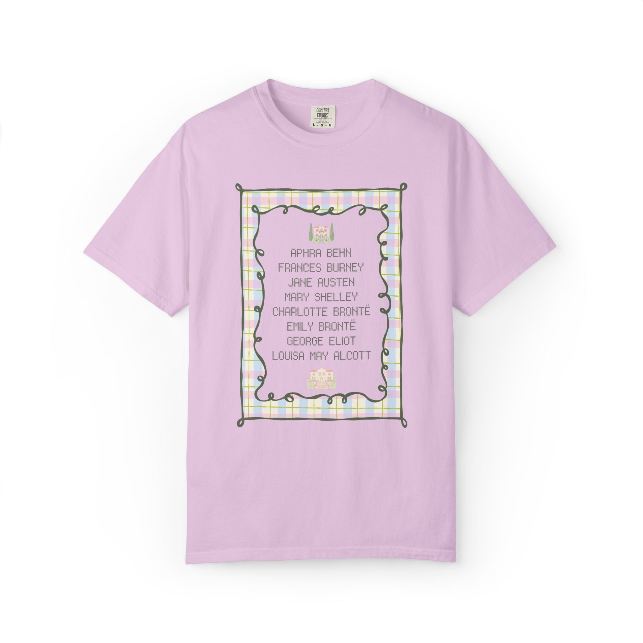 Classic Literature Book Lover Tee Shirt for Professor or Bookworm, 19th Century and Earlier Female Writers, Women's History Tee, Jane Austen - Opal and June
