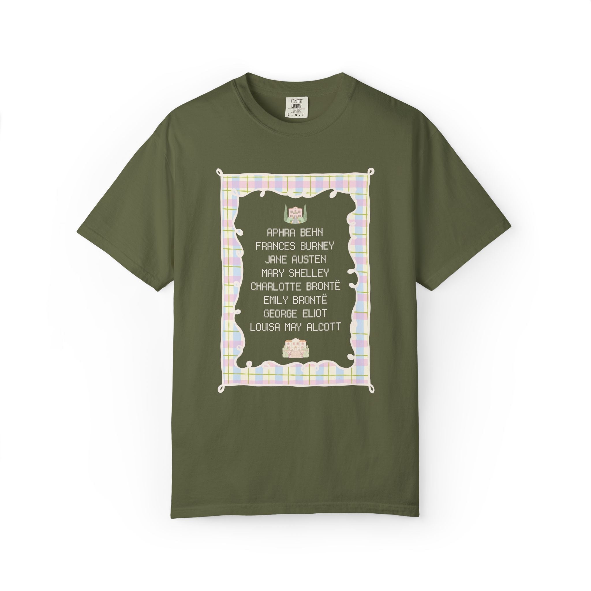 Classic Literature Book Lover Tee Shirt for Professor or Bookworm, 19th Century and Earlier Female Writers, Women's History Tee, Jane Austen - Opal and June