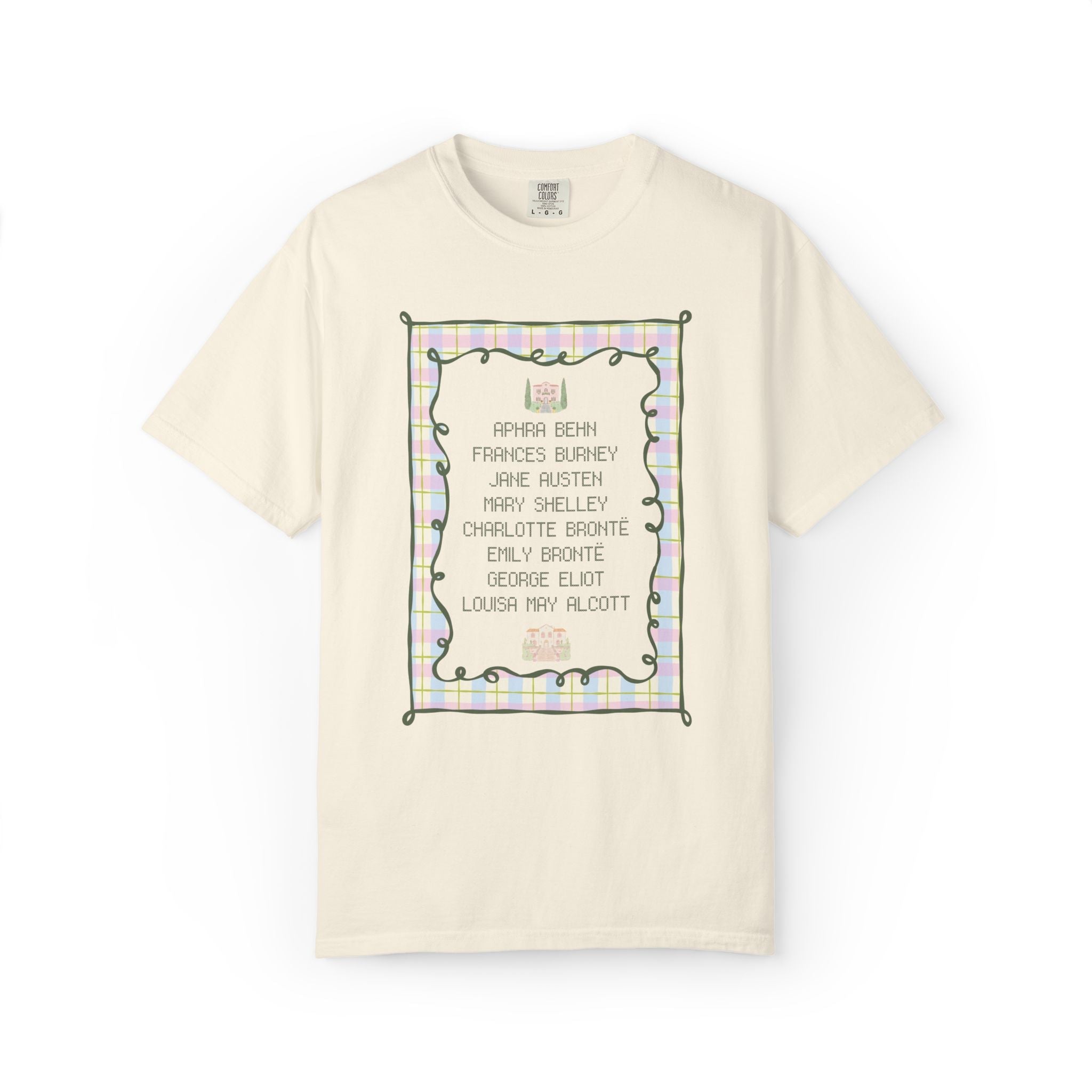 Classic Literature Book Lover Tee Shirt for Professor or Bookworm, 19th Century and Earlier Female Writers, Women's History Tee, Jane Austen - Opal and June