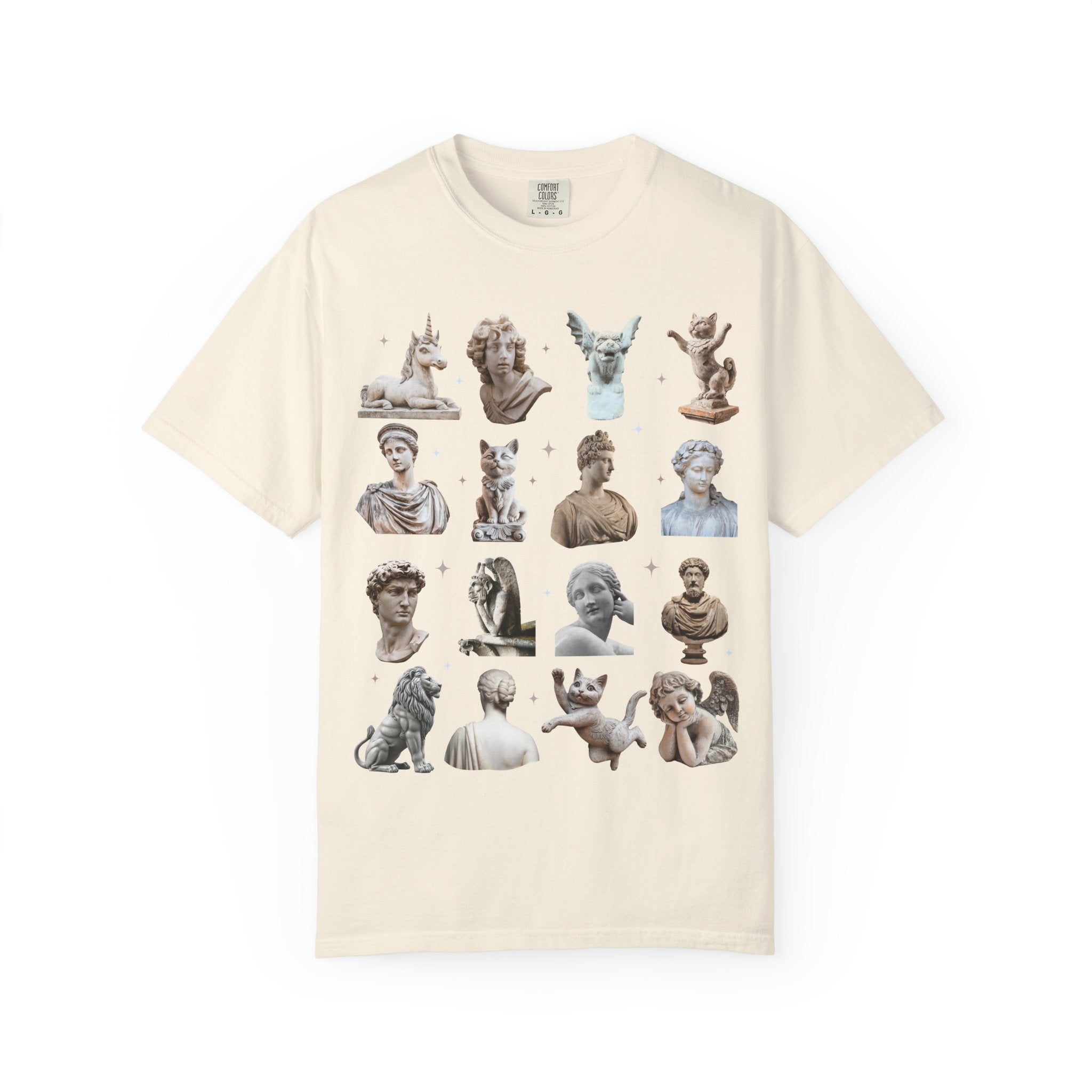 Classic Statues Mixed with Funny Cat and Unicorn Statues - Opal and June