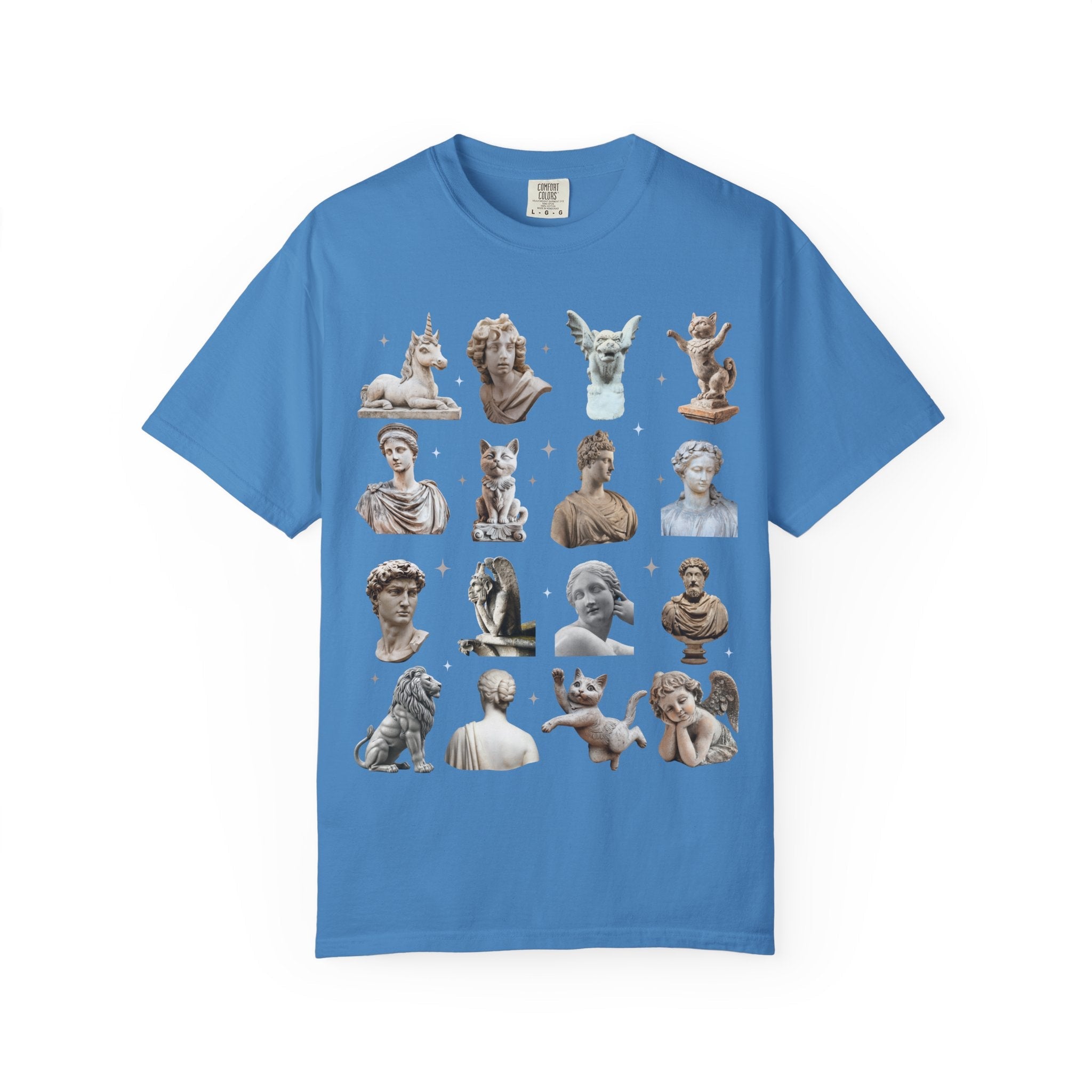 Classic Statues Mixed with Funny Cat and Unicorn Statues - Opal and June