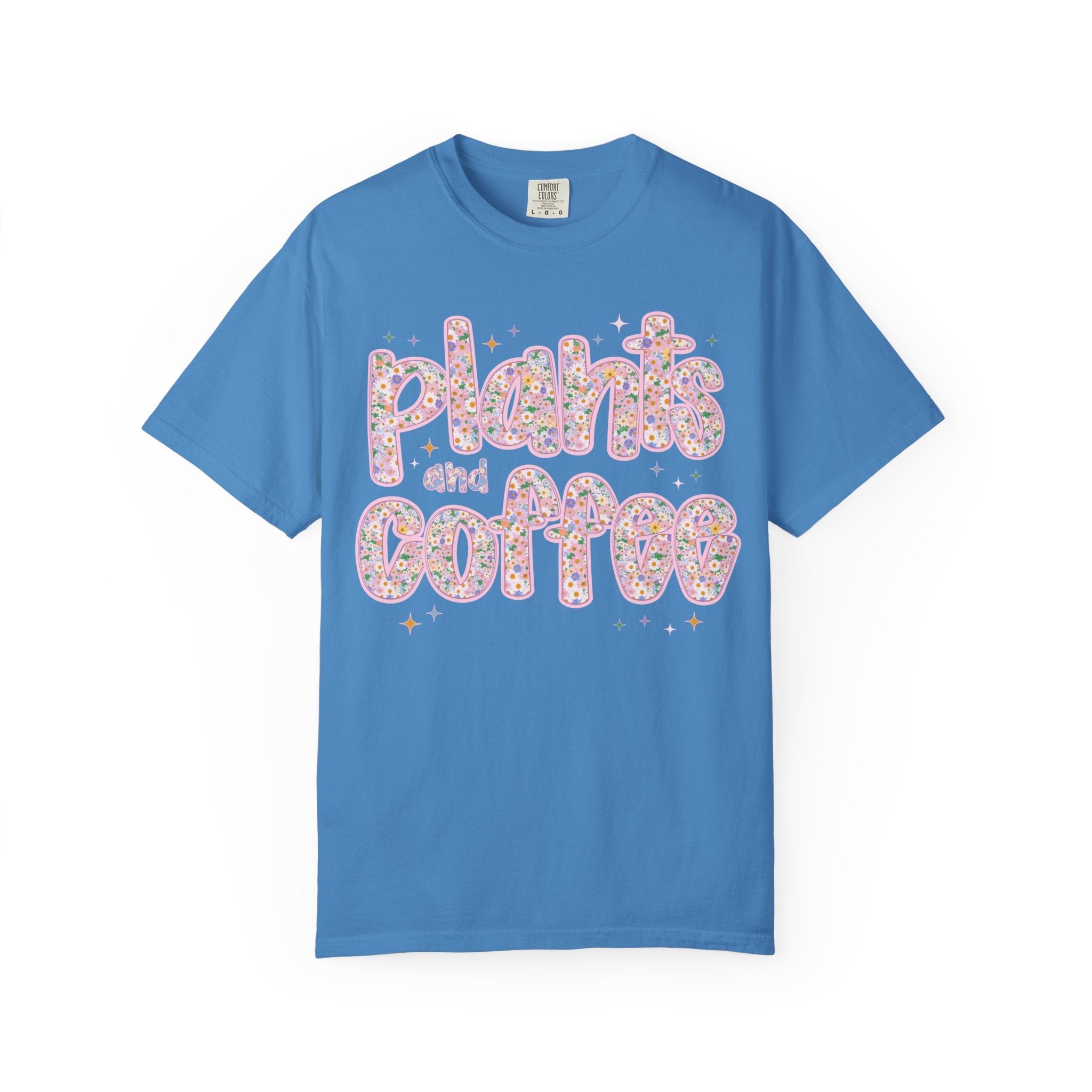 Coffee Lover Tee Shirt for Mom Who Loves Plants, Funny Saying 90s Throwback Coffee and Plants T-Shirt, Cute Birthday Gift, Flower Farmer - Opal and June