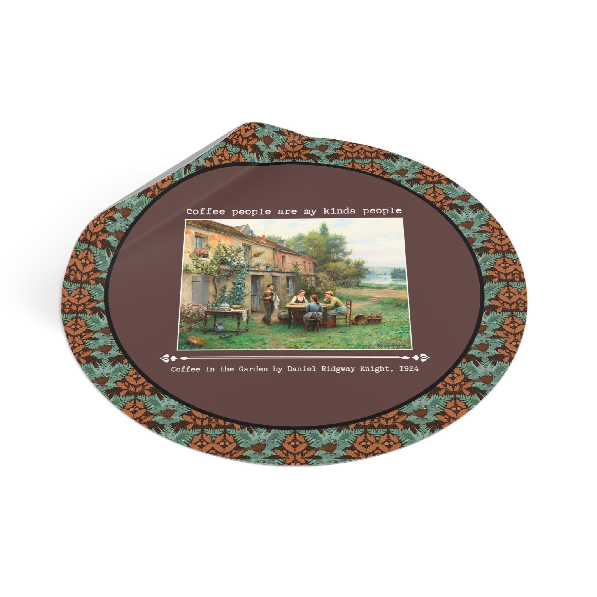 Coffee People Are My Kinda People Art History Sticker for Coffee Lover, Silly Famous Paintings History Gift for Humanities Major or Barista - Opal and June