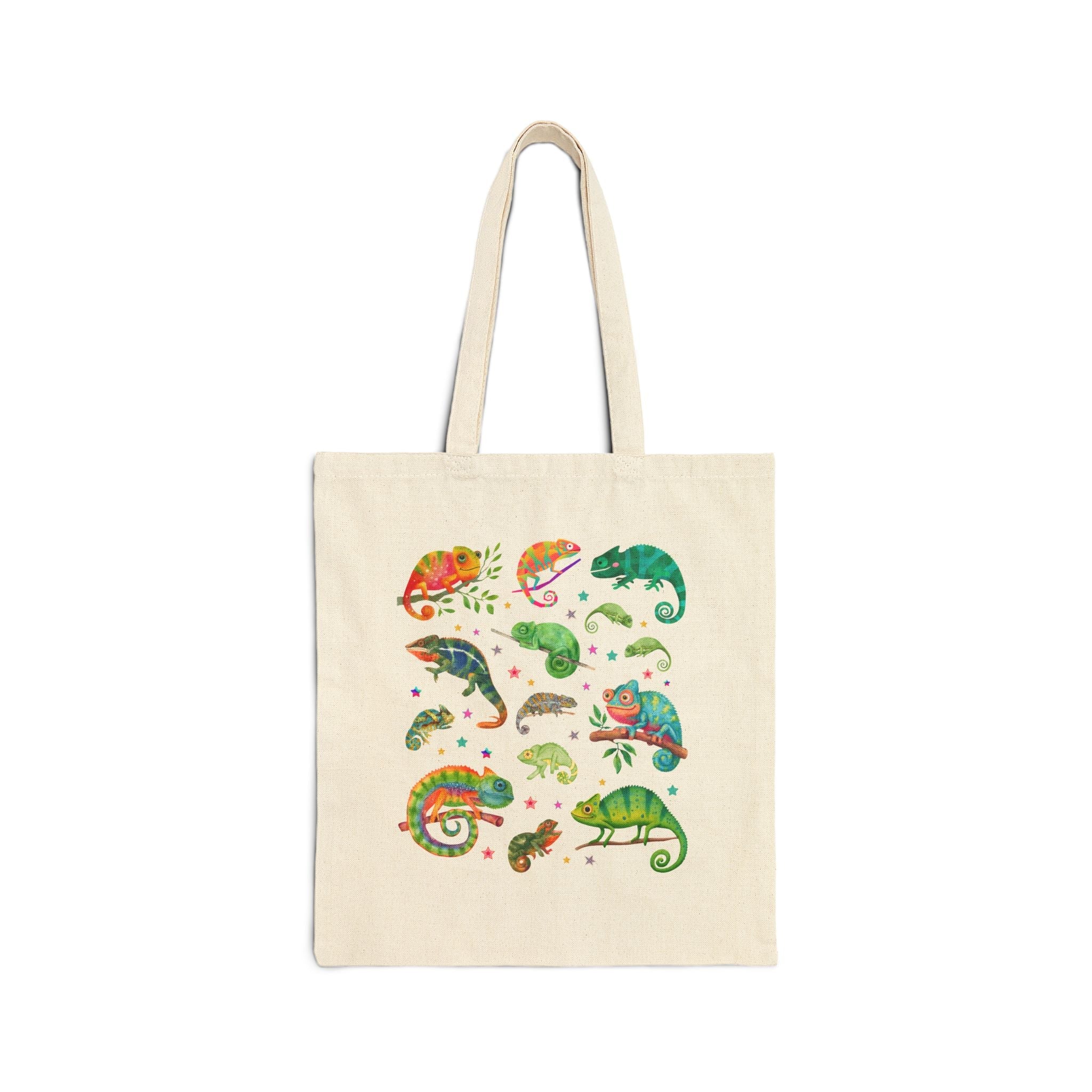 Colorful Chameleon Old World Lizard Tote Bag for Herpetologist or Science Teacher: Wild 90s Throwback Tote for Ecologist, Animal Lover Gift - Opal and June