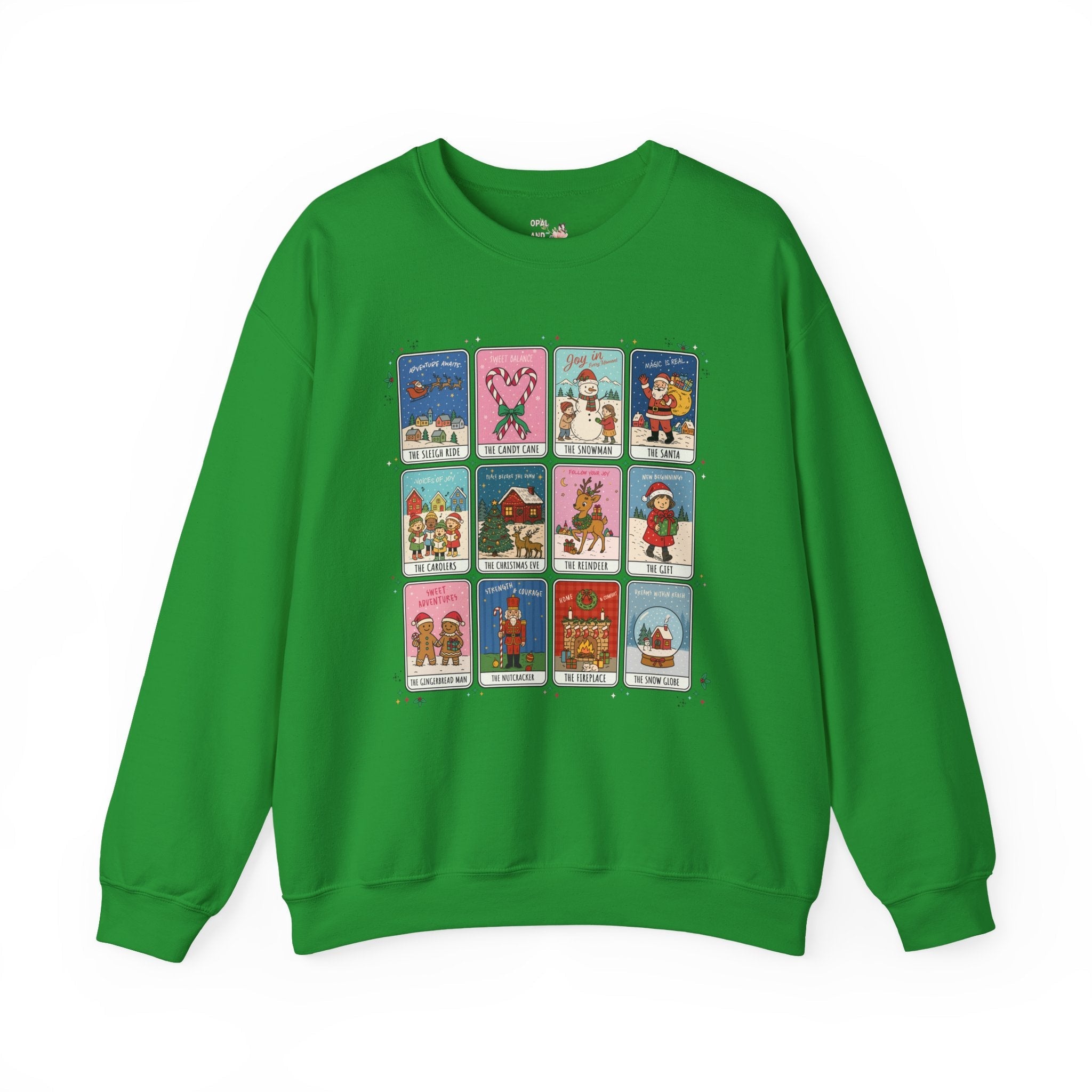 Colorful Christmas Holiday Sweatshirt, Adorable Nineties Throwback Crewneck for Elementary School Teacher or Mom, Cute Matching Xmas Shirt - Opal and June