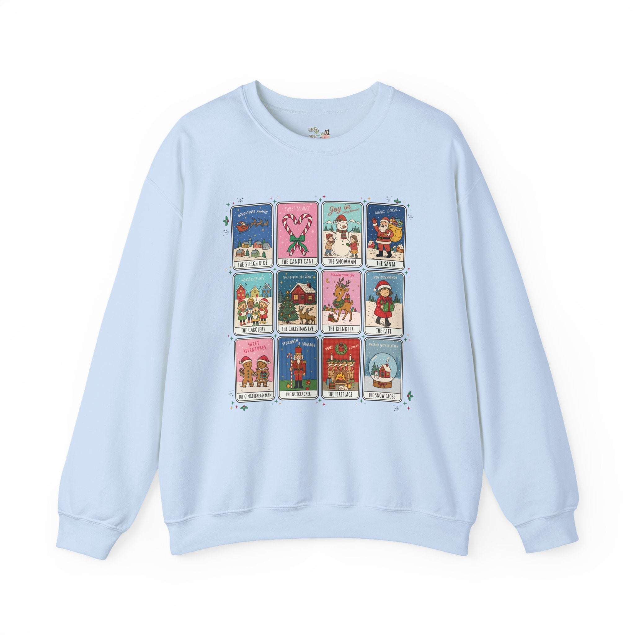 Colorful Christmas Holiday Sweatshirt, Adorable Nineties Throwback Crewneck for Elementary School Teacher or Mom, Cute Matching Xmas Shirt - Opal and June