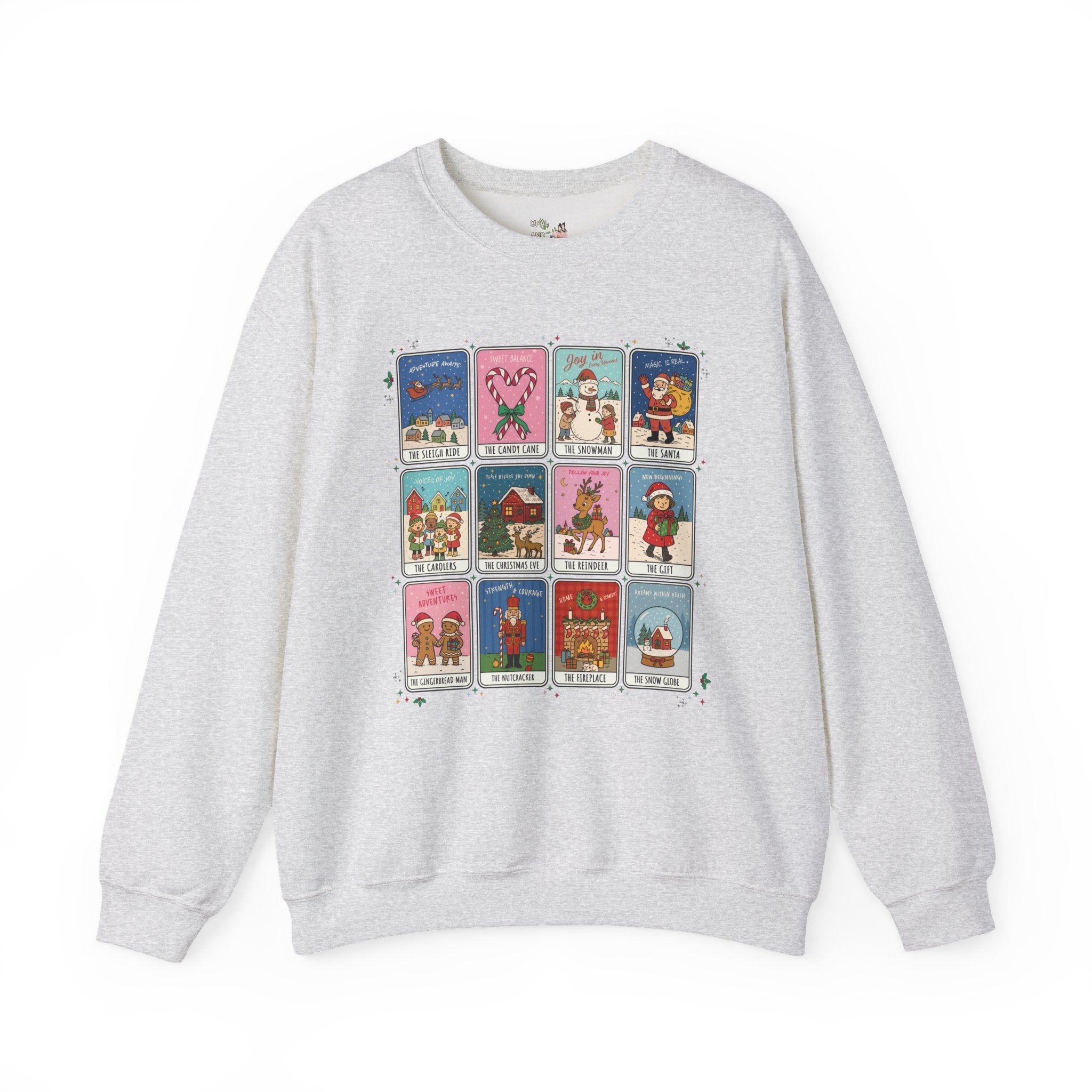 Colorful Christmas Holiday Sweatshirt, Adorable Nineties Throwback Crewneck for Elementary School Teacher or Mom, Cute Matching Xmas Shirt - Opal and June