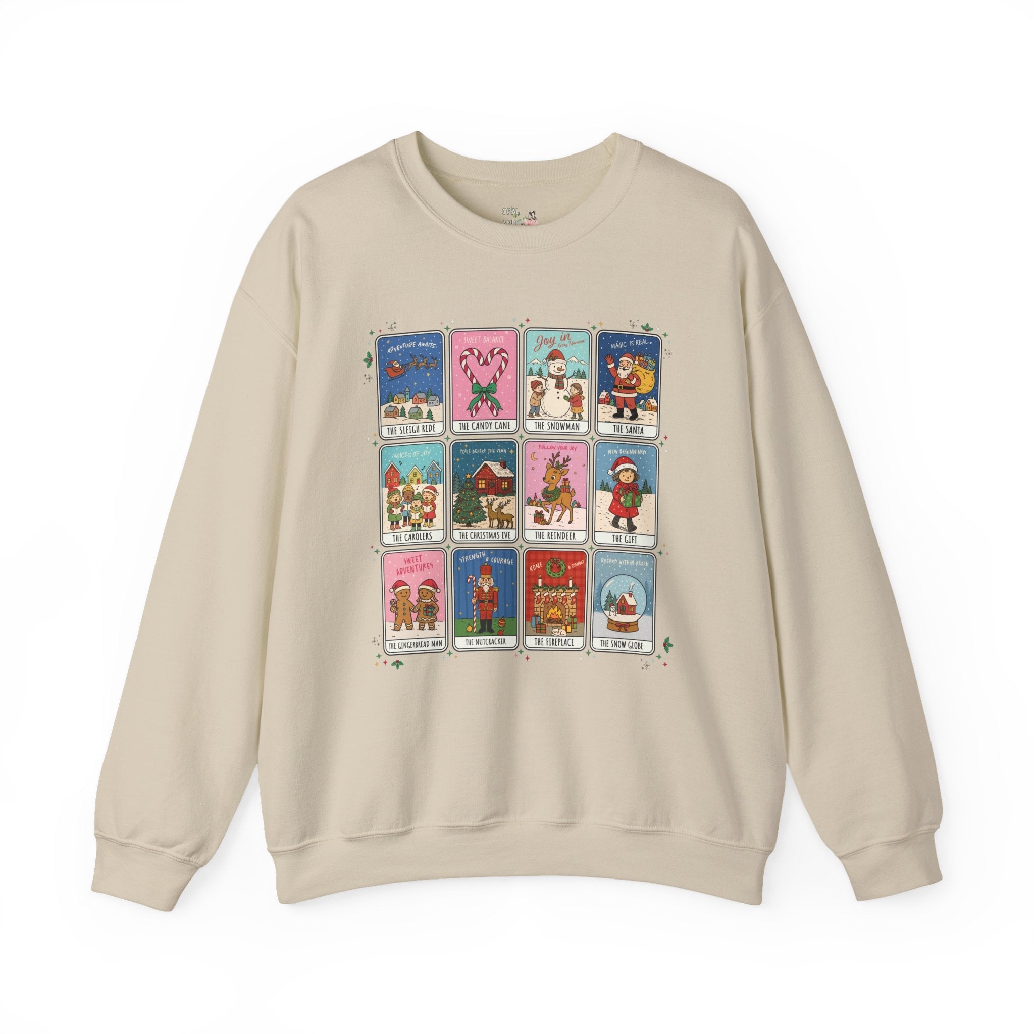 Colorful Christmas Holiday Sweatshirt, Adorable Nineties Throwback Crewneck for Elementary School Teacher or Mom, Cute Matching Xmas Shirt - Opal and June