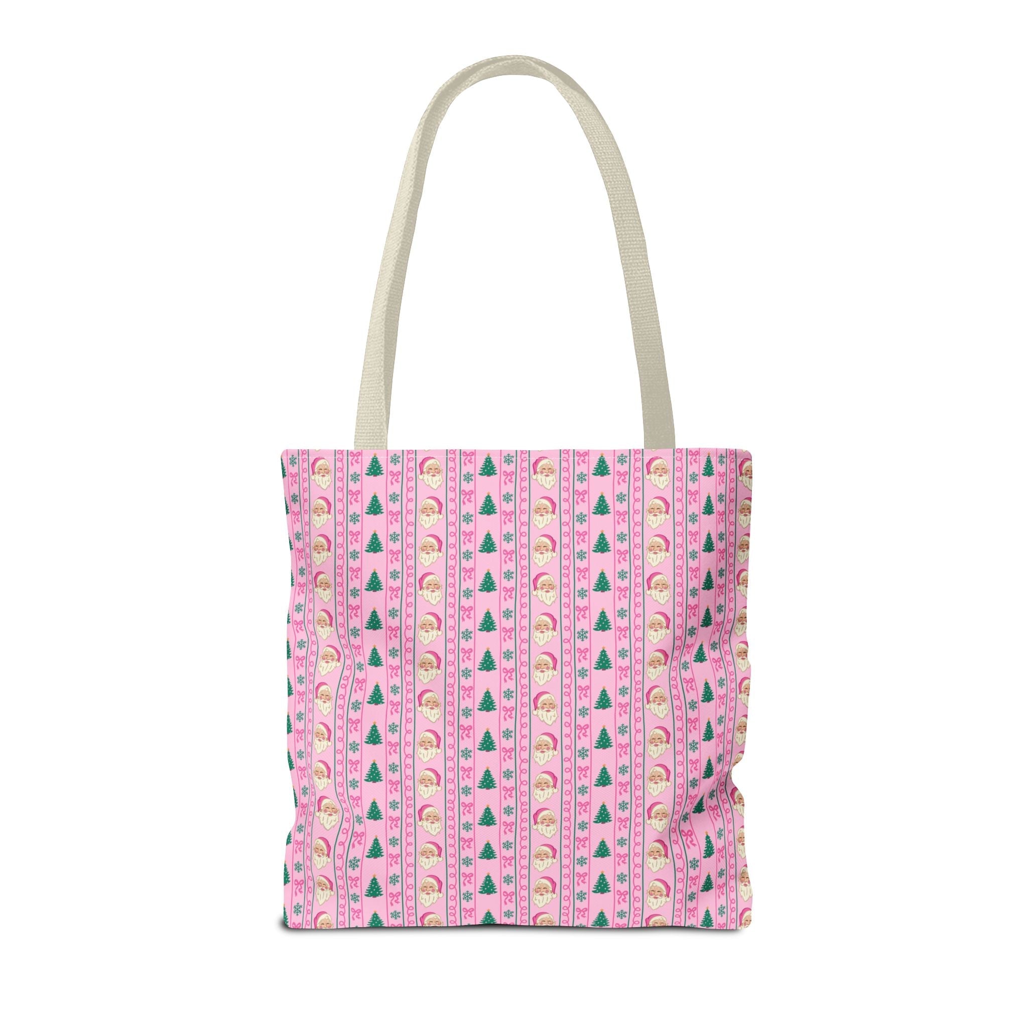 Colorful Christmas Tote Bag with Initial, Cute Matching Holiday Tote Bag for Sorority Sisters or Family, Nostalgic Maximalist Vibes: T - Opal and June