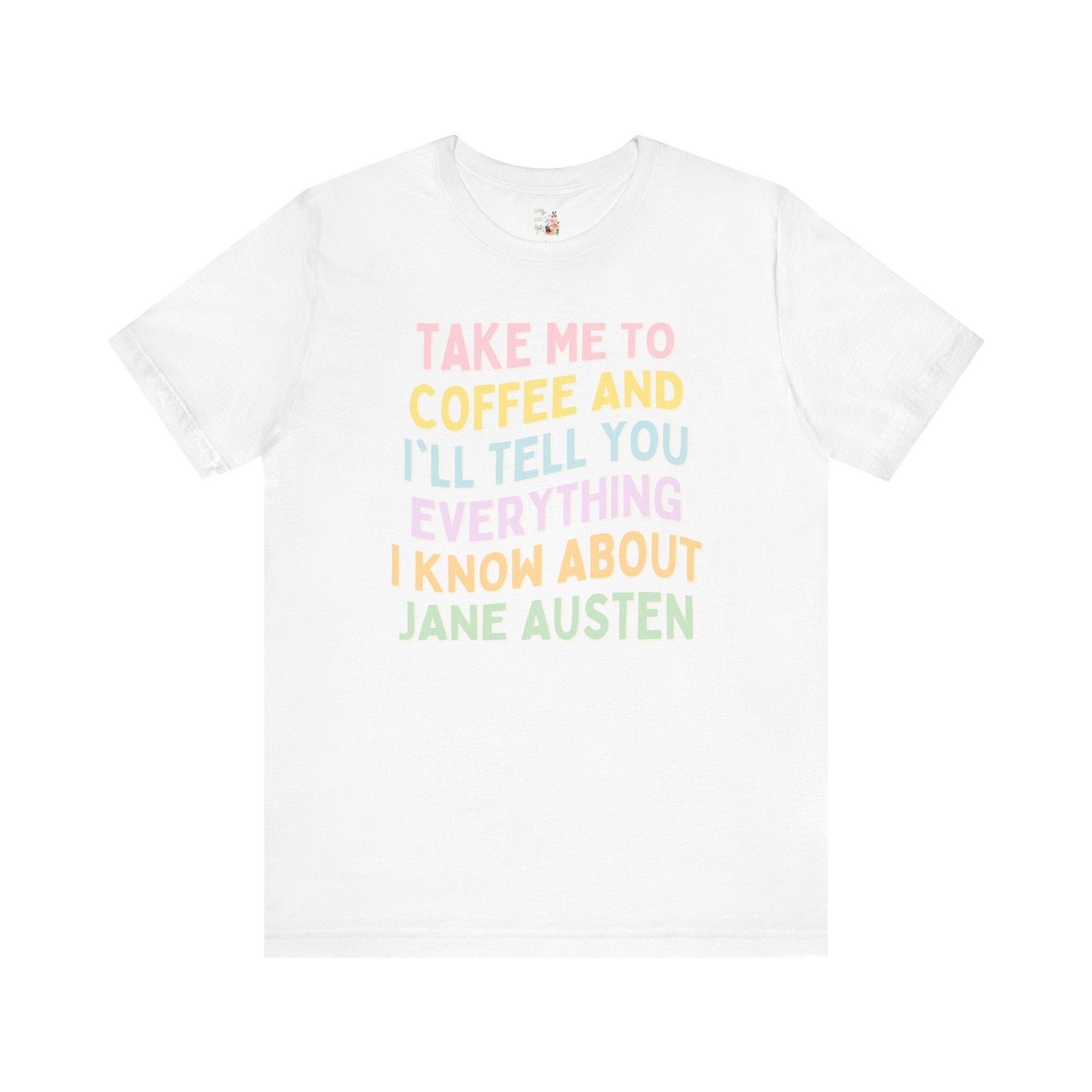 Colorful Jane Austen Tee Shirt - Opal and June