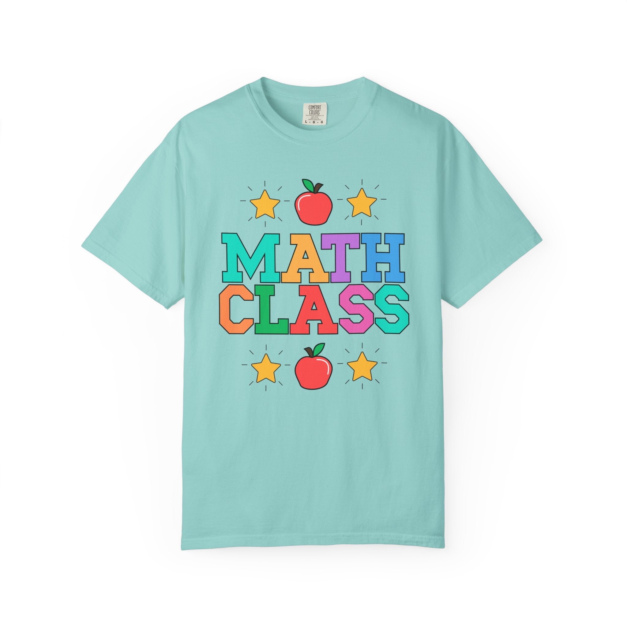 Colorful Math Teacher Tee Shirt, Cute 90s Throwback Apple, First Day of School Teacher Team Shirt, Retro Back to School Tee, Math Department - Opal and June