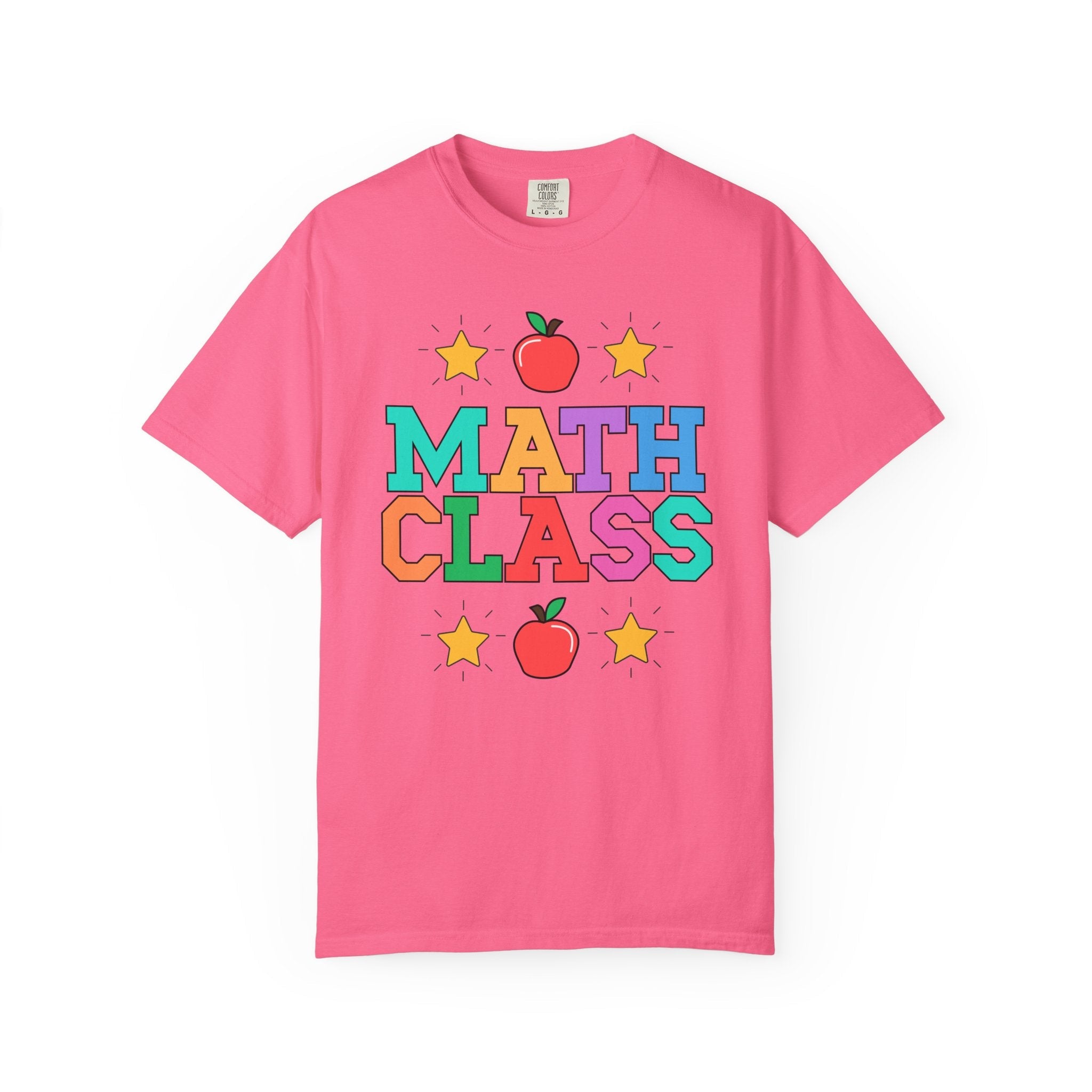 Colorful Math Teacher Tee Shirt, Cute 90s Throwback Apple, First Day of School Teacher Team Shirt, Retro Back to School Tee, Math Department - Opal and June