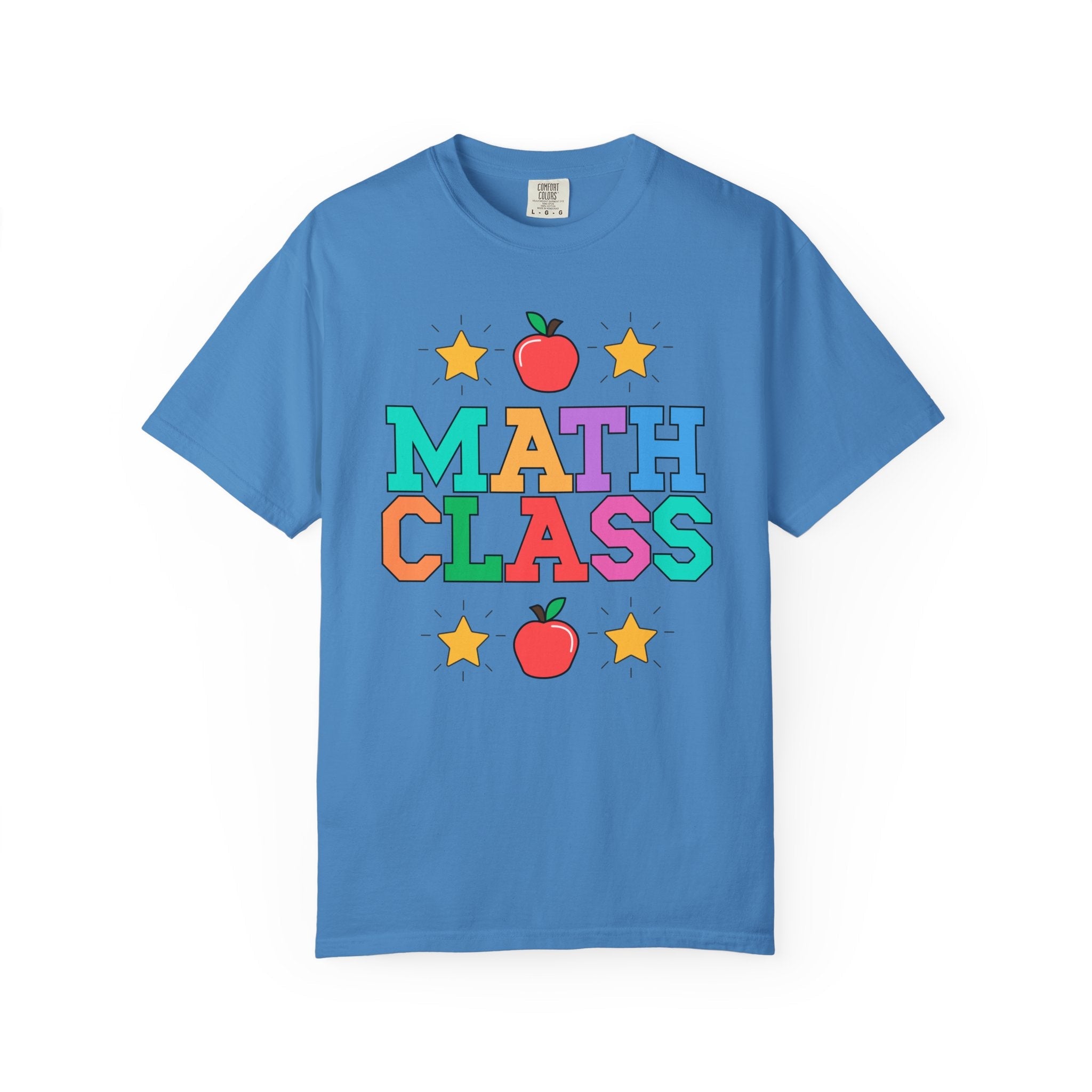 Colorful Math Teacher Tee Shirt, Cute 90s Throwback Apple, First Day of School Teacher Team Shirt, Retro Back to School Tee, Math Department - Opal and June
