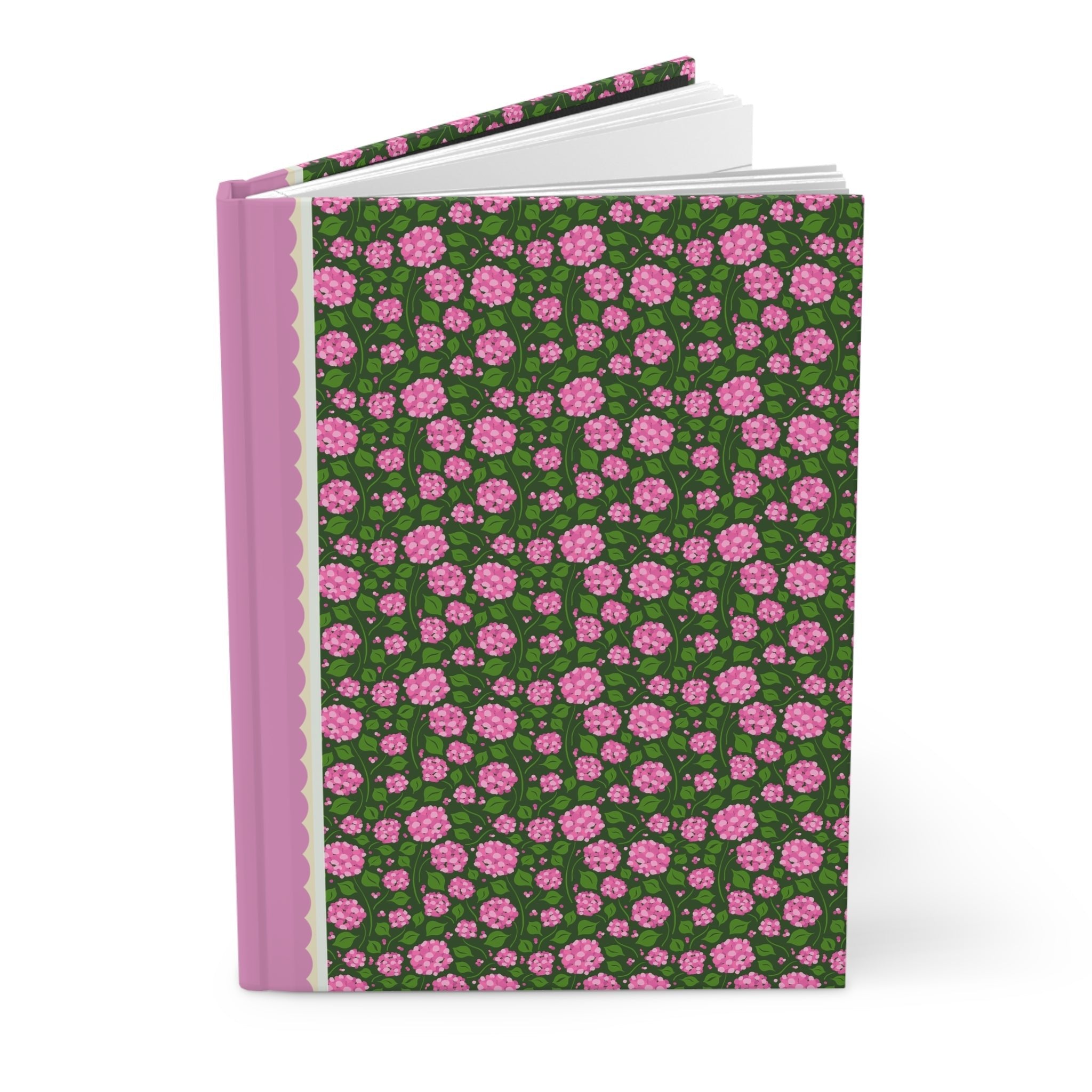 Colorful Pink Hydrangea Notebook with Vintage Wildflower Aesthetic: Sweet Cottagecore Journal with Lined Pages, Cute Birthday Gift - Opal and June