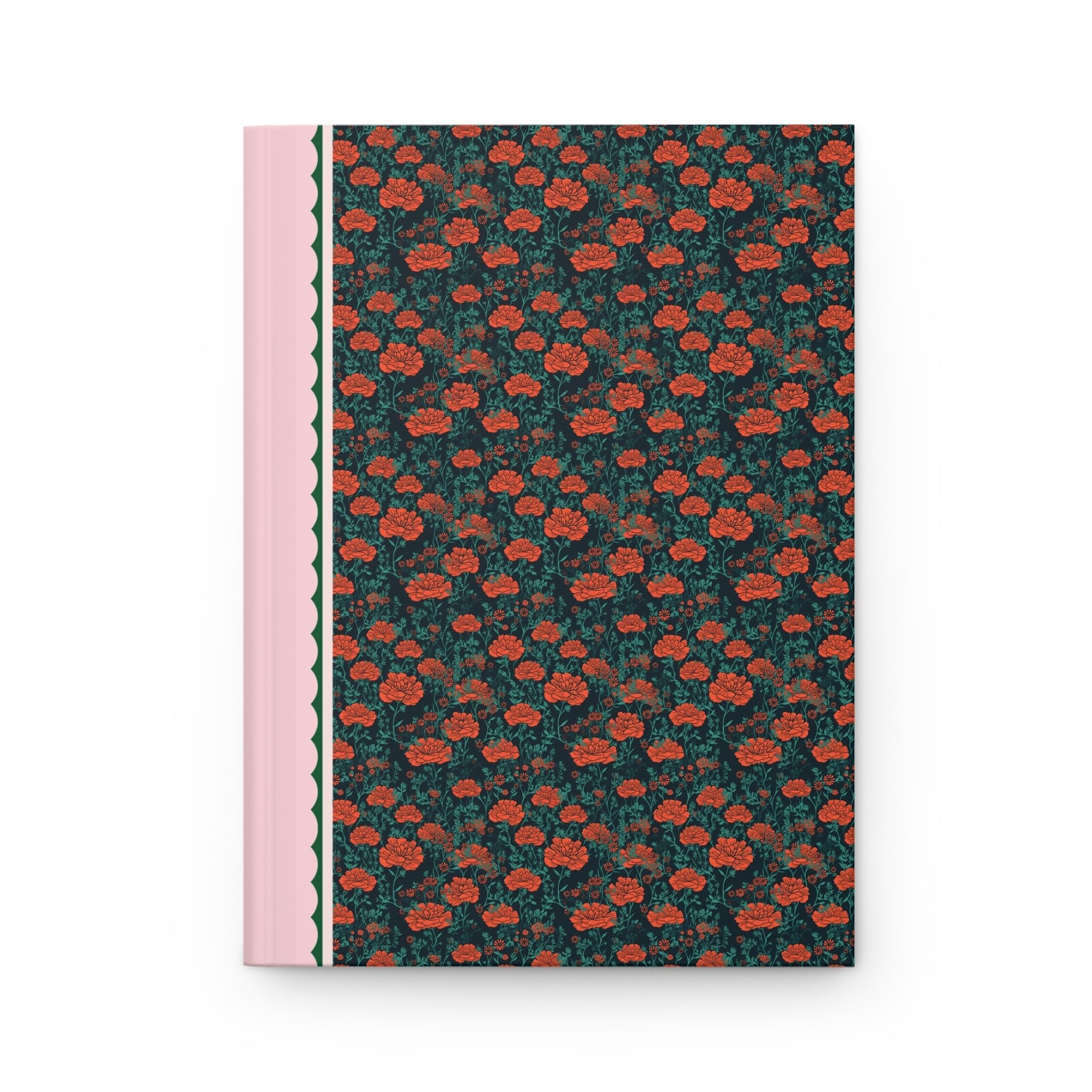 Colorful Red Carnation Floral Notebook with Vintage Wildflower Aesthetic: Sweet Cottagecore Journal with Lined Pages, Cute Birthday Gift - Opal and June