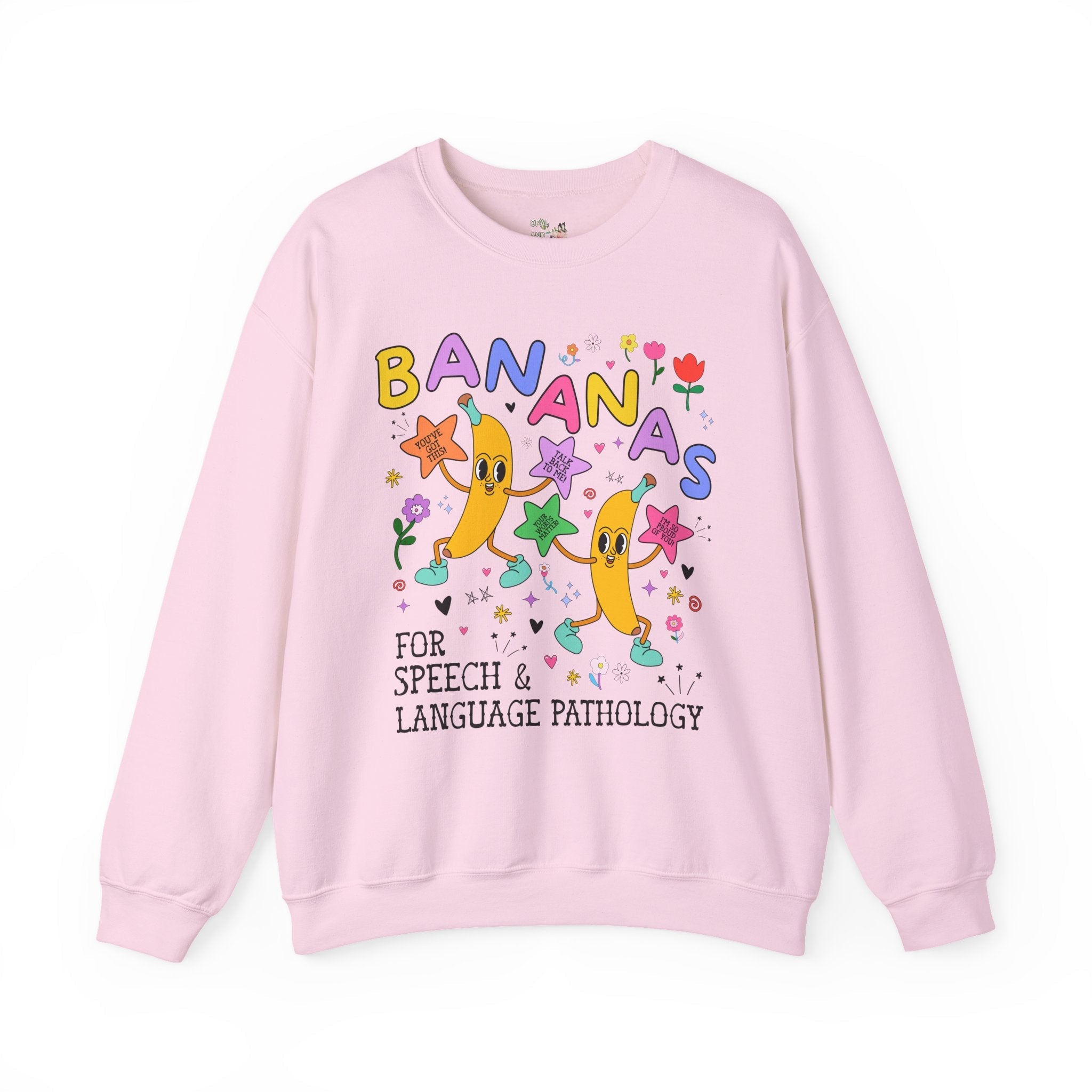 Colorful Speech Therapist Sweatshirt, Speech Language Pathologist, Teacher Appreciation, Graduation Gift, Funny Saying Crewneck with Bananas - Opal and June