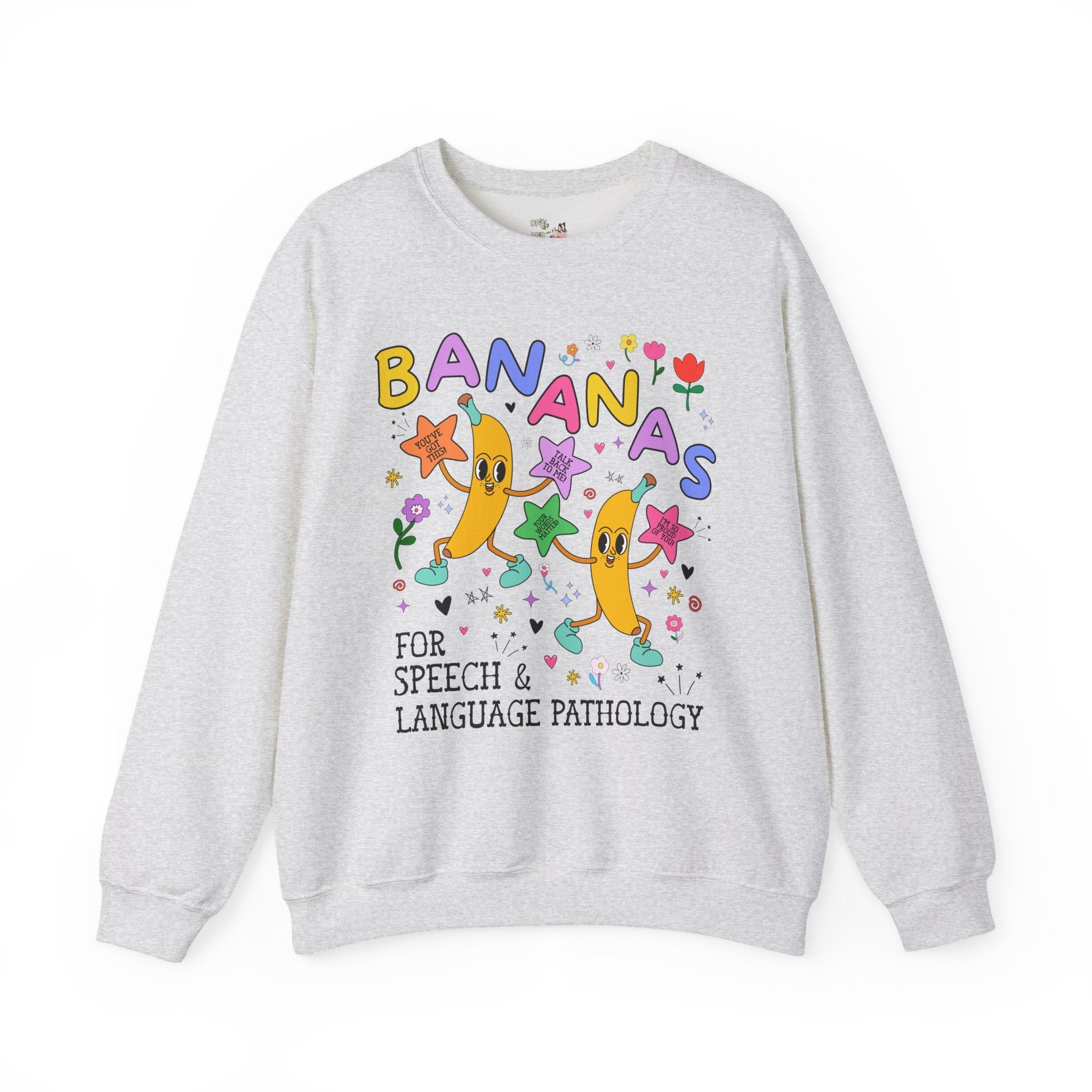 Colorful Speech Therapist Sweatshirt, Speech Language Pathologist, Teacher Appreciation, Graduation Gift, Funny Saying Crewneck with Bananas - Opal and June