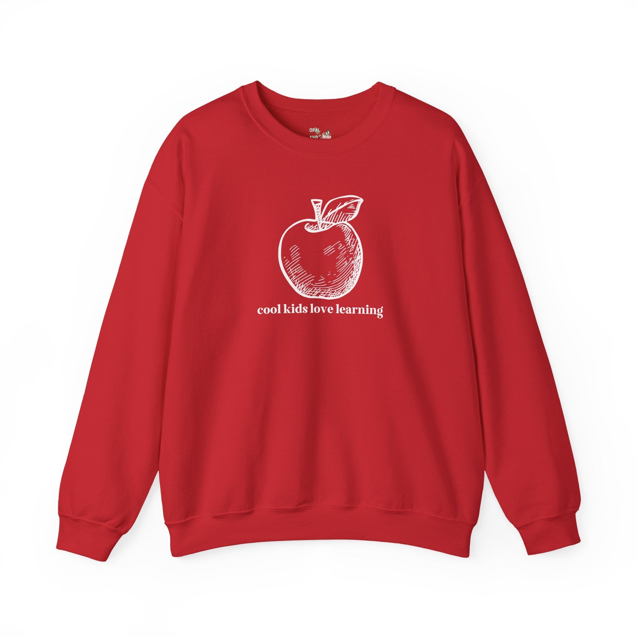 Cool Kids Love Learning: Funny Teacher Sweatshirt, Elementary Education Major or Second Grade Teacher, Silly Goblincore Teaching Major Gift - Opal and June