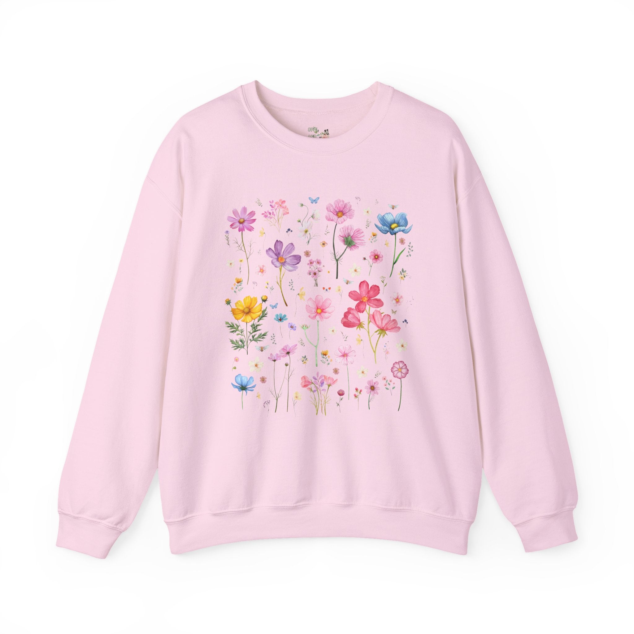 Cosmos Flower Sweatshirt, Mom Who Loves Flowers, October Birth Month Gift for Mother's Day, Cute Birthday Present for Daughter who Gardens - Opal and June