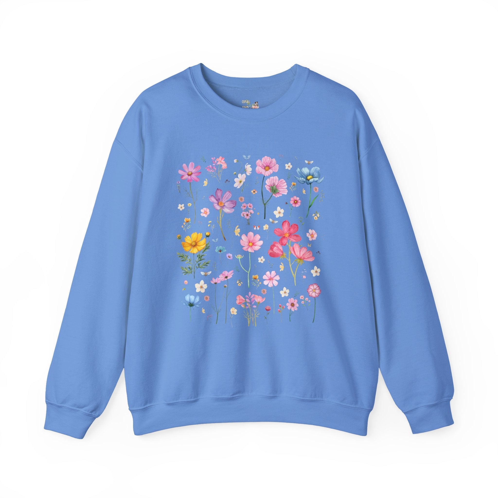 Cosmos Flower Sweatshirt, Mom Who Loves Flowers, October Birth Month Gift for Mother's Day, Cute Birthday Present for Daughter who Gardens - Opal and June