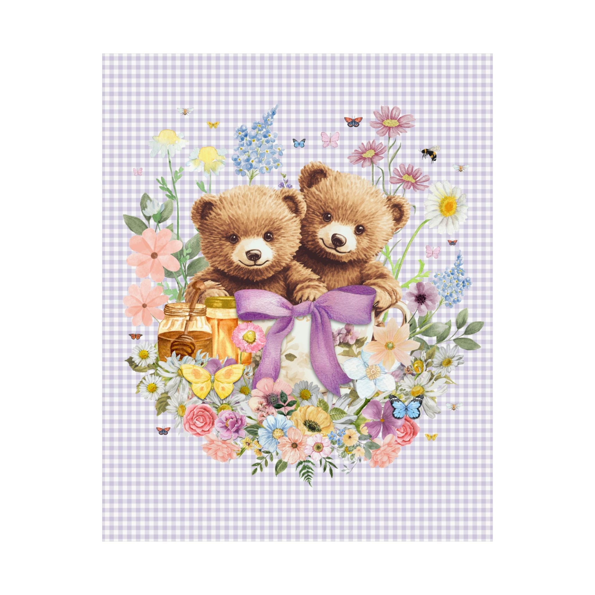 Cottagecore Bear Poster for Nursery - Opal and June