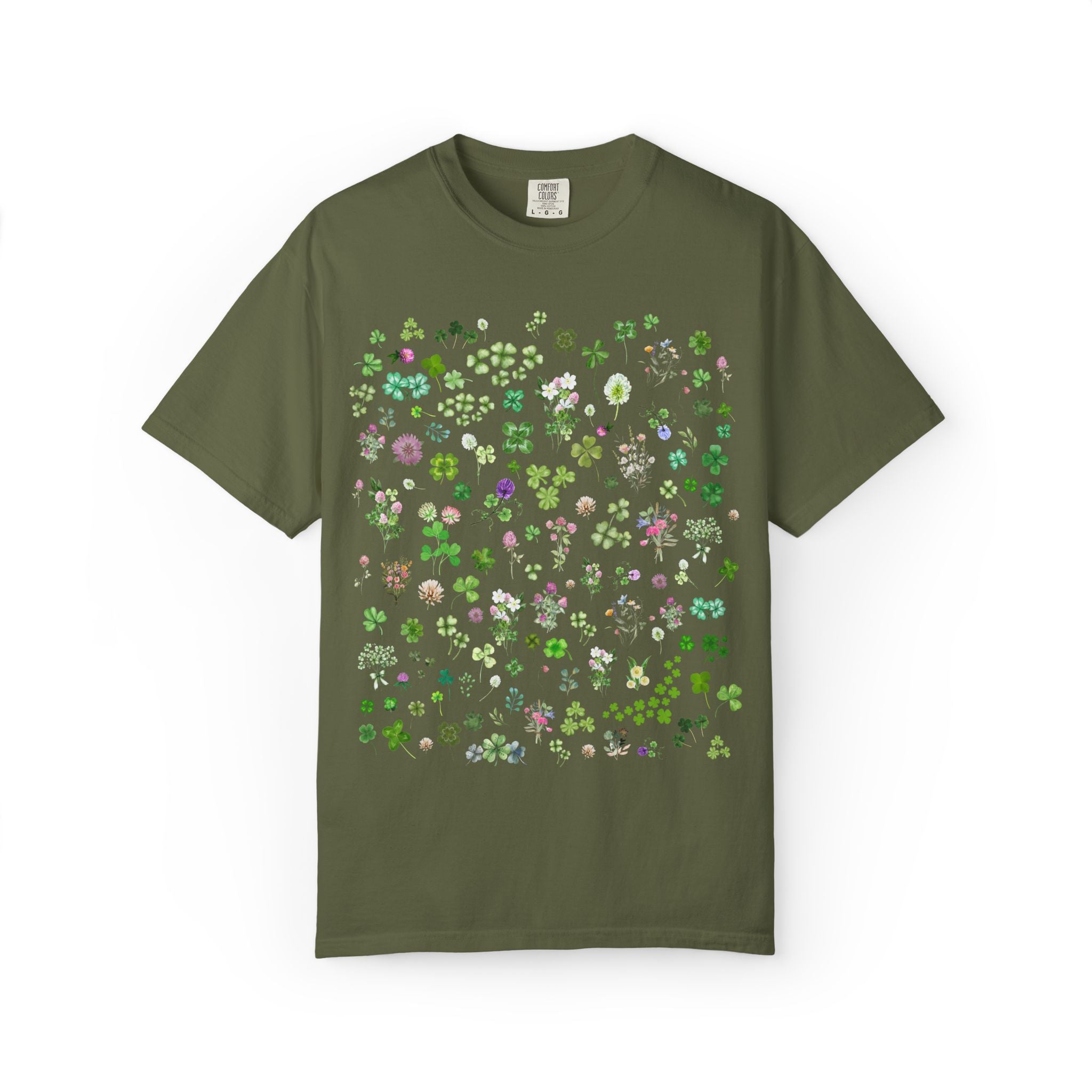 Cottagecore Clover Plant T-Shirt for Friend Who Loves St. Patrick's Day or Spring Flowers, Pressed Flower Goblincore T-Shirt, Garden Lover - Opal and June