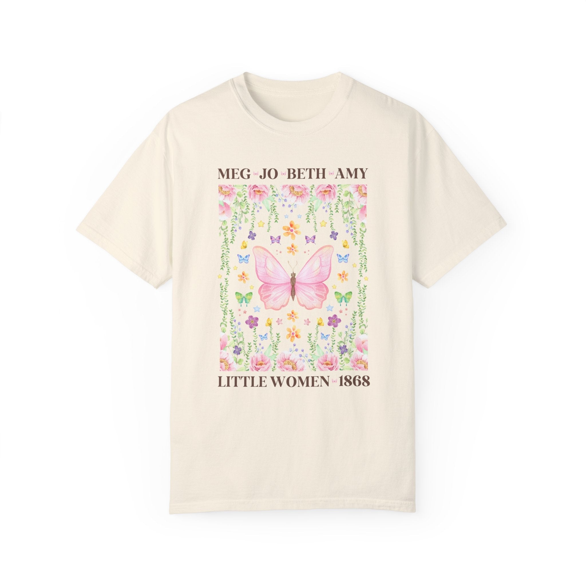 Cottagecore Little Women Tee Shirt for Friend Who Loves Classic Literature: Boho March Sisters Shirt for Book Lover, Bookish Butterfly Lover - Opal and June