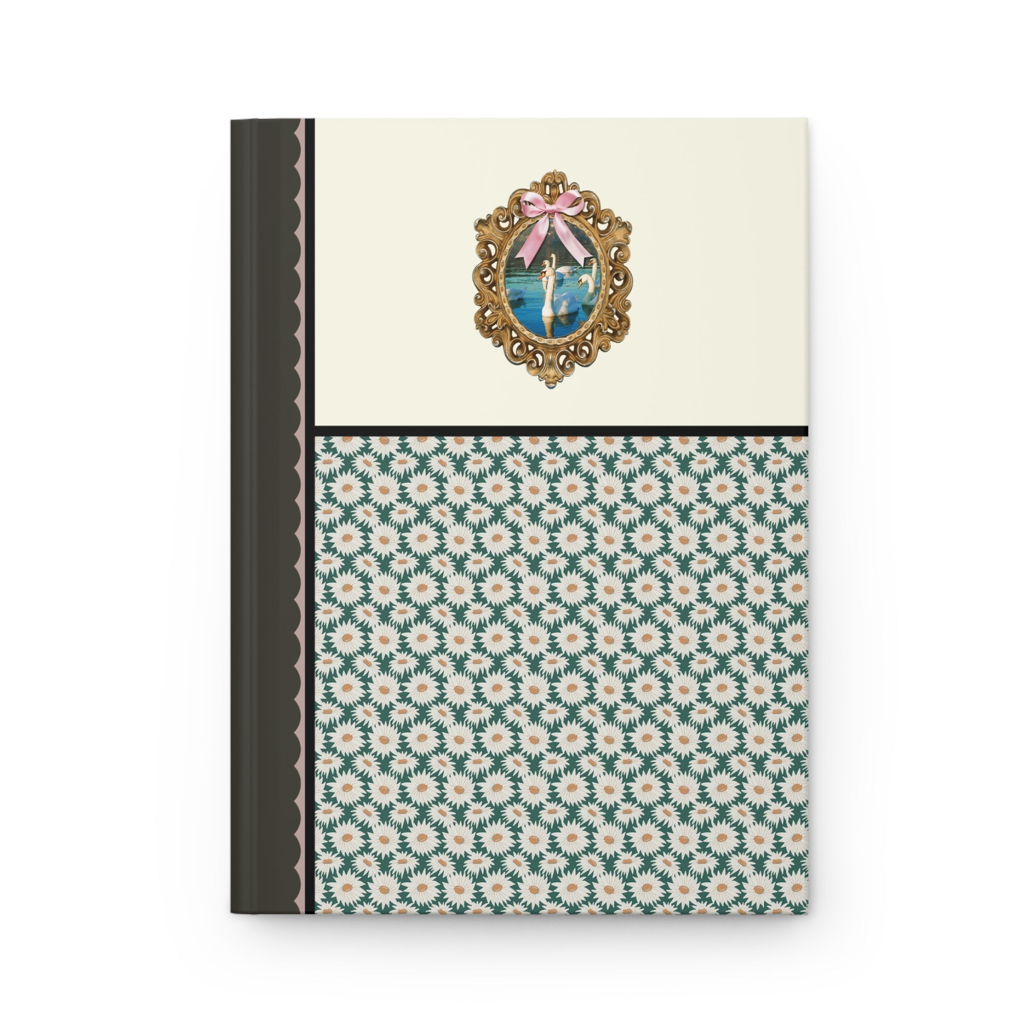 Cottagecore Swan Notebook with Cute Coquette Bow, Silly Animal Lover Gift for Author or Writer, Present for Sister or Friend Who Loves Birds - Opal and June