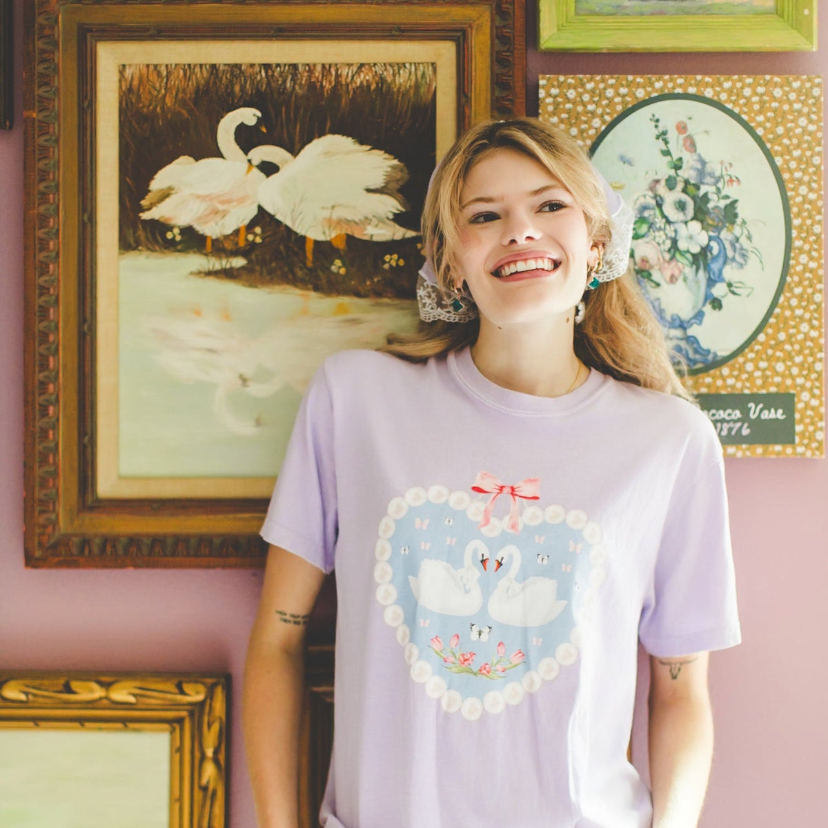 Cottagecore Swan T-Shirt - Opal and June