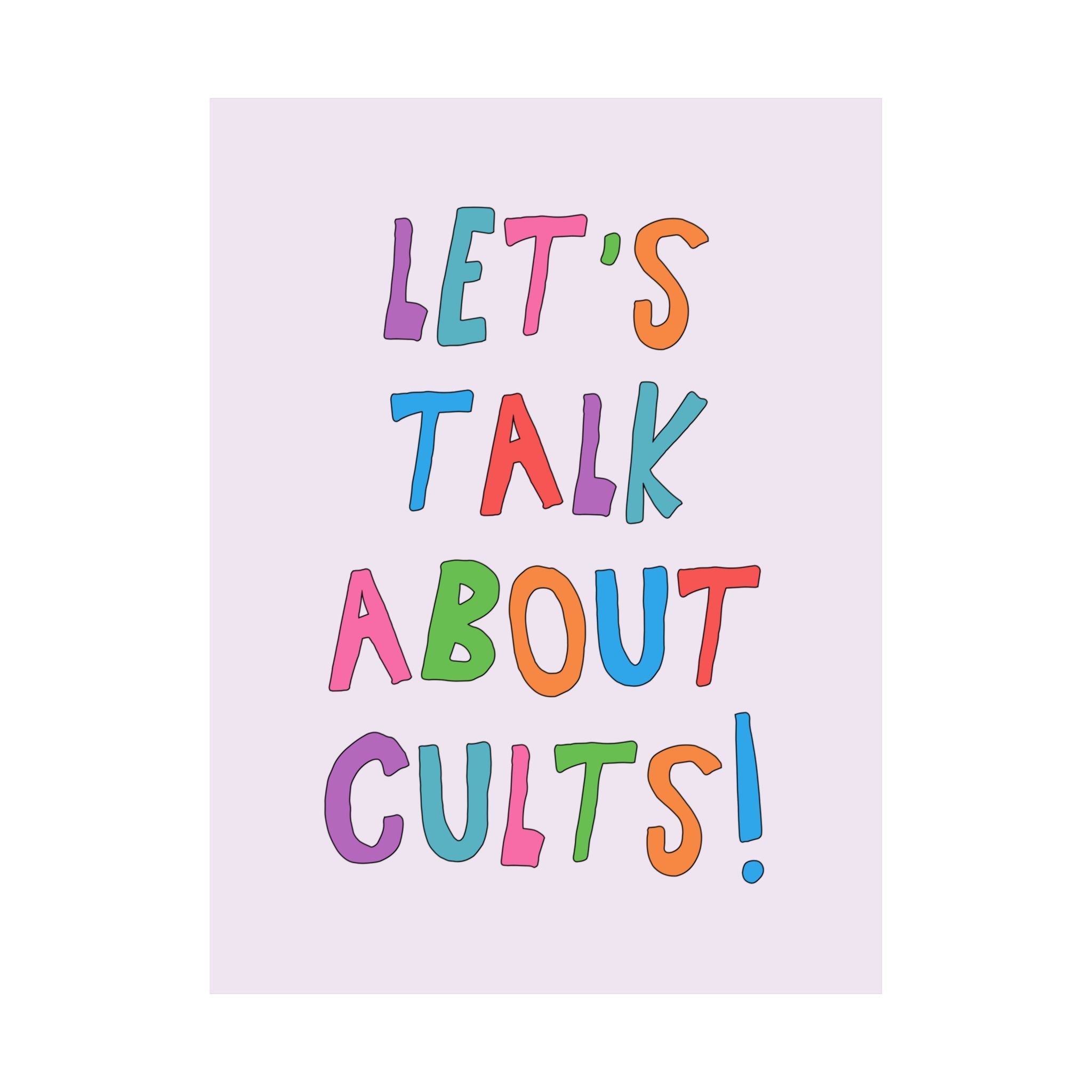 Cult History Poster Print for Historian Who Loves Spooky History, Morbid Historical Crime: Let's Talk About Cults! - Opal and June