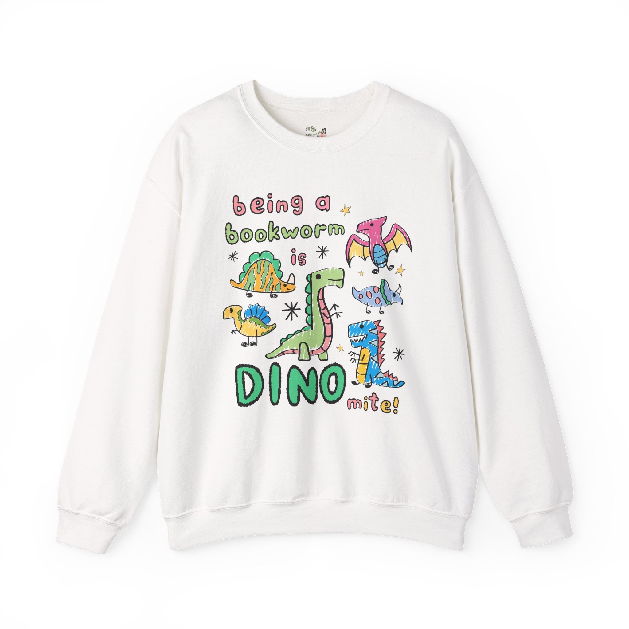 Cute Bookworm Sweatshirt, Adorable Doodle Dinosaurs, Funny Saying Librarian Gift, Reading Teacher, School Librarian Tee, Romance Reader Gift - Opal and June