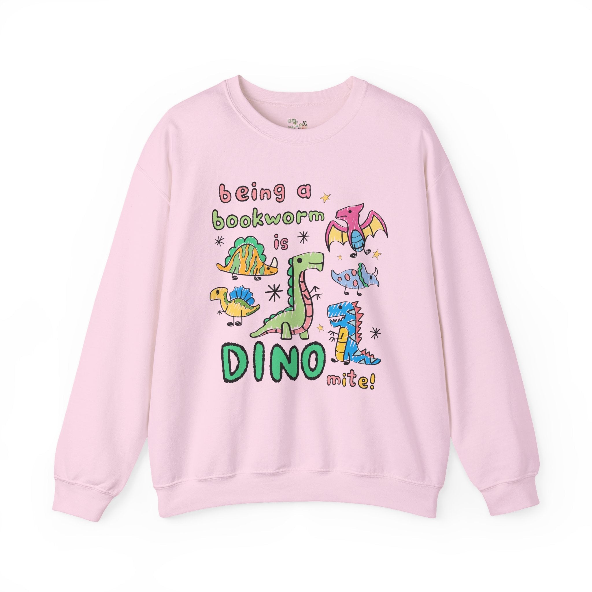 Cute Bookworm Sweatshirt, Adorable Doodle Dinosaurs, Funny Saying Librarian Gift, Reading Teacher, School Librarian Tee, Romance Reader Gift - Opal and June