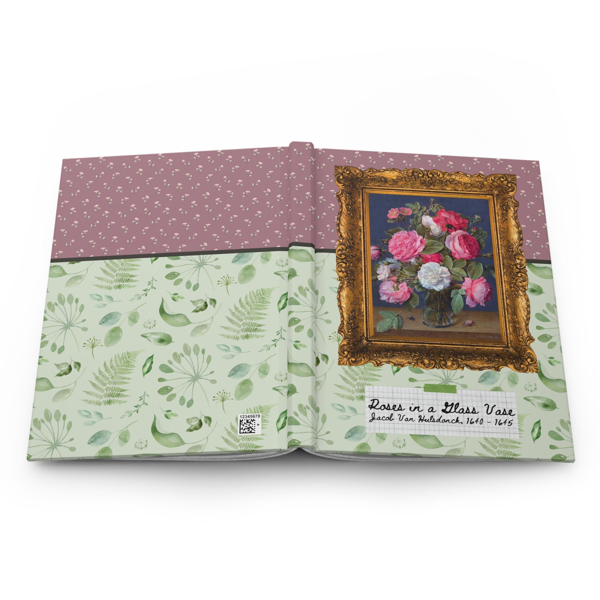 Cute Floral Hardcover Notebook with Famous Flower Paintings: Roses in a Glass Vase, Sunflowers by Claude Monet, Eelke Eelkeman Lined Journal - Opal and June