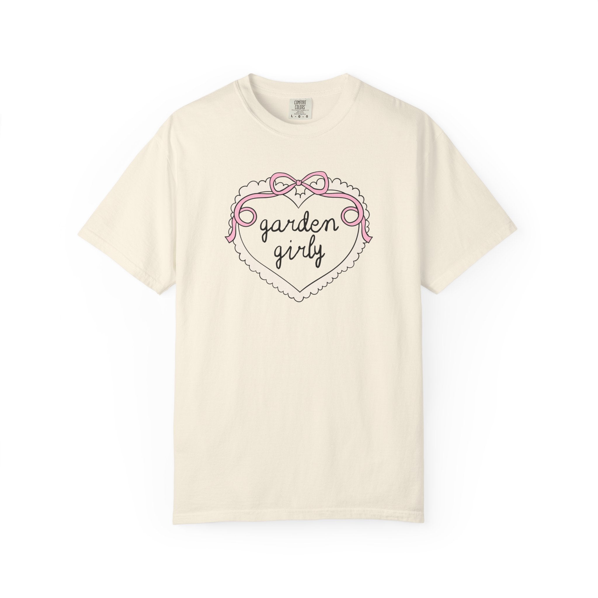 Cute Gardening Tee Shirt for Sister or Mom who Grows Cut Flowers, Flower Farmer Present, Soft Girl Style Horticulturist T-Shirt with Heart - Opal and June