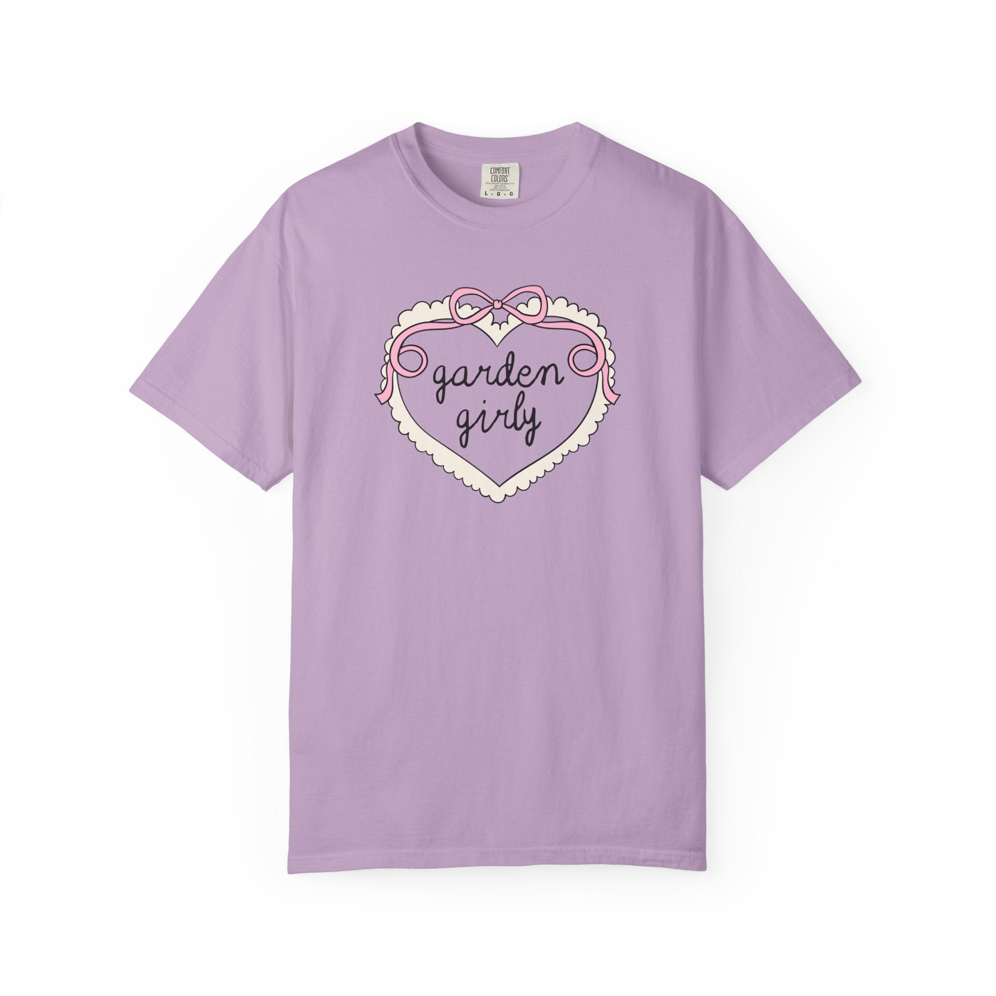Cute Gardening Tee Shirt for Sister or Mom who Grows Cut Flowers, Flower Farmer Present, Soft Girl Style Horticulturist T-Shirt with Heart - Opal and June