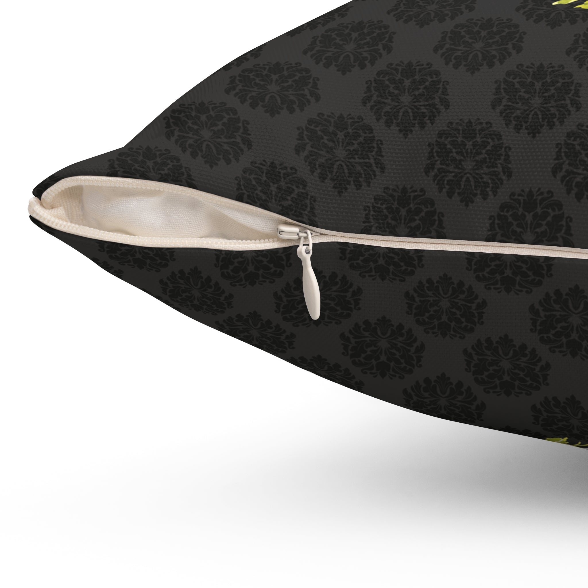 Cute Gothic Pillow with Floral Cameo | Dark Aesthetic Pillow for Living Room, Floral Witchy Pillow, Mystical Spooky Pillow with Flowers - Opal and June