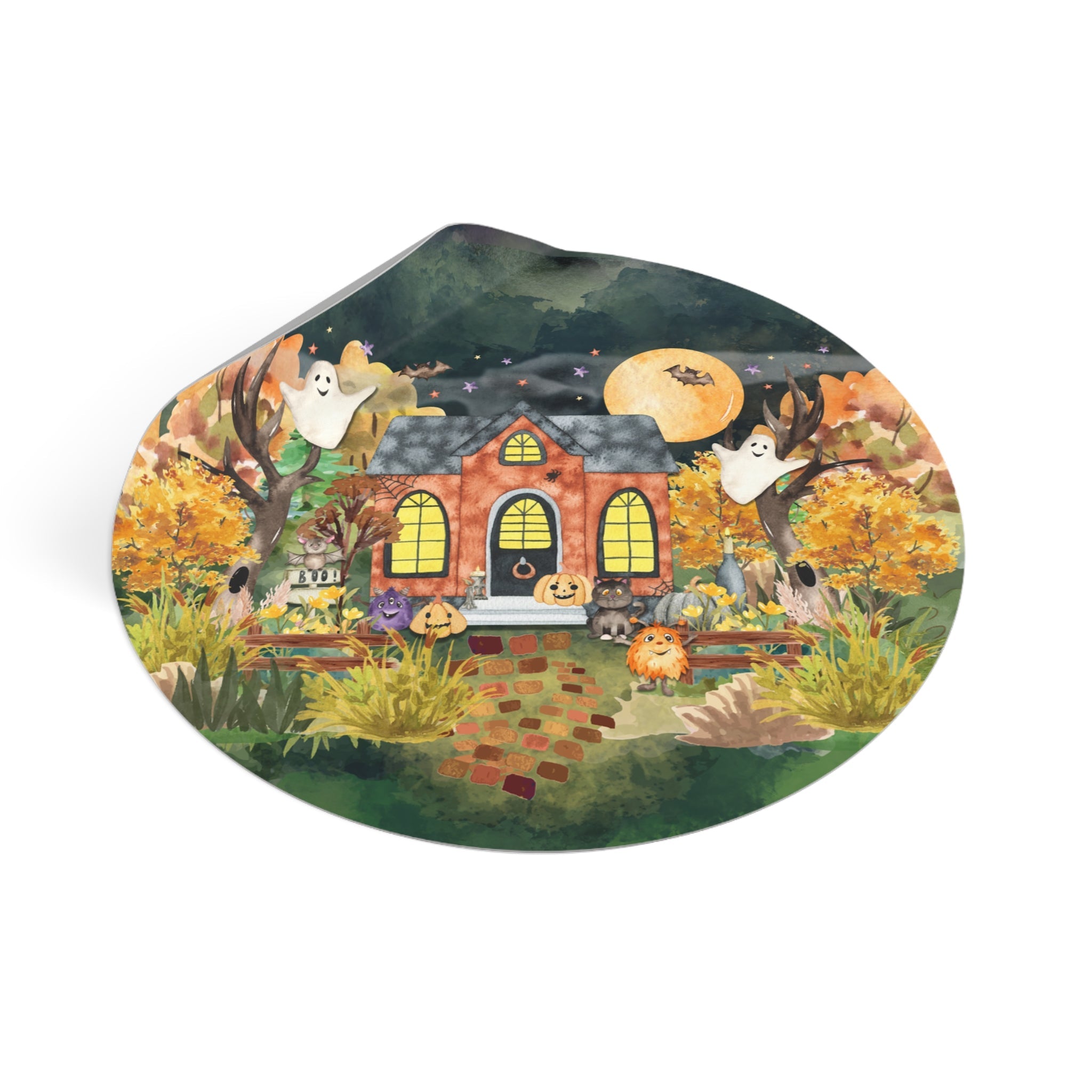 Cute Halloween Sticker for Friend Who Loves Ghosts and Haunted House, Adorable 90s Throwback Spooky Season Sticker for Friend or Mom - Opal and June