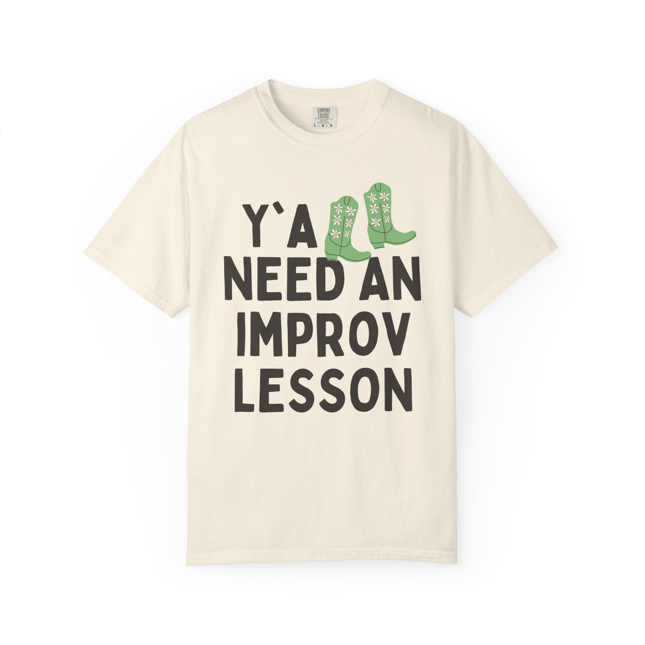 Cute Improv Theater Teacher Tee Shirt, Western Aesthetic: Y'all Need an Improv Lesson, Funny Saying Teacher Appreciation, Teaching Assistant - Opal and June