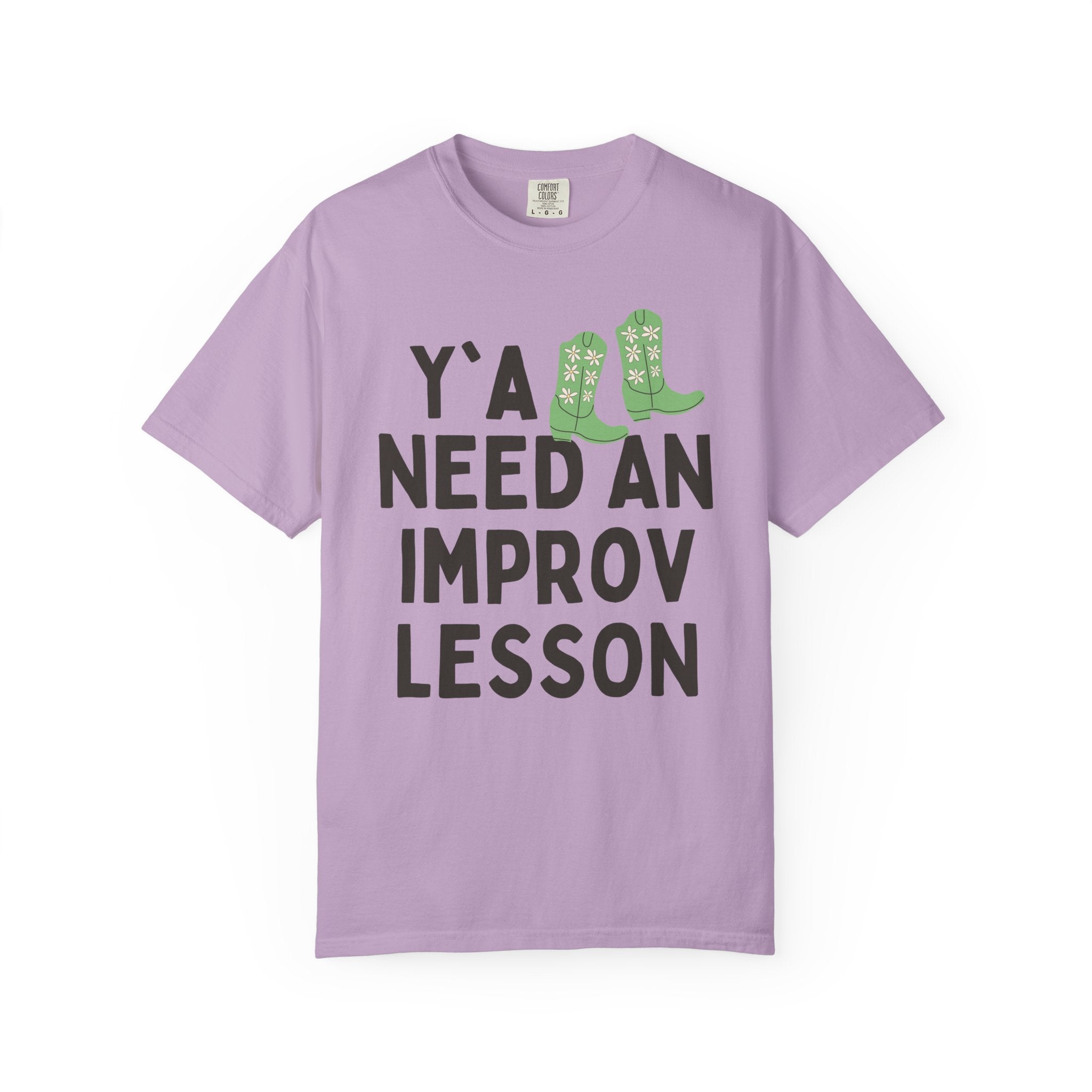Cute Improv Theater Teacher Tee Shirt, Western Aesthetic: Y'all Need an Improv Lesson, Funny Saying Teacher Appreciation, Teaching Assistant - Opal and June