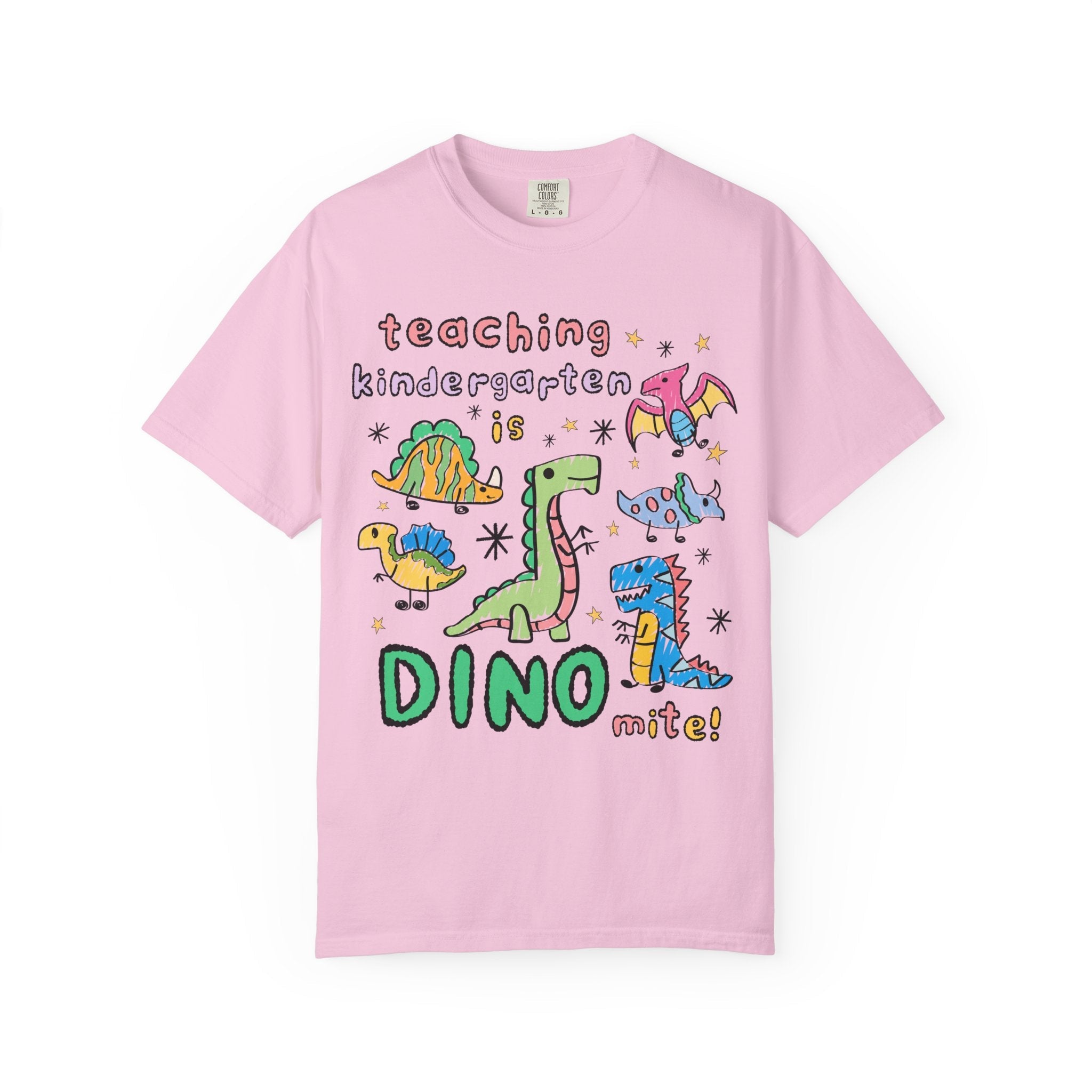 Cute Kindergarten Teacher Dinosaur Lover Tee Shirt for Back to School, Funny Saying Dinosaur T-Shirt for Teacher Team, Matching Teacher Tee - Opal and June