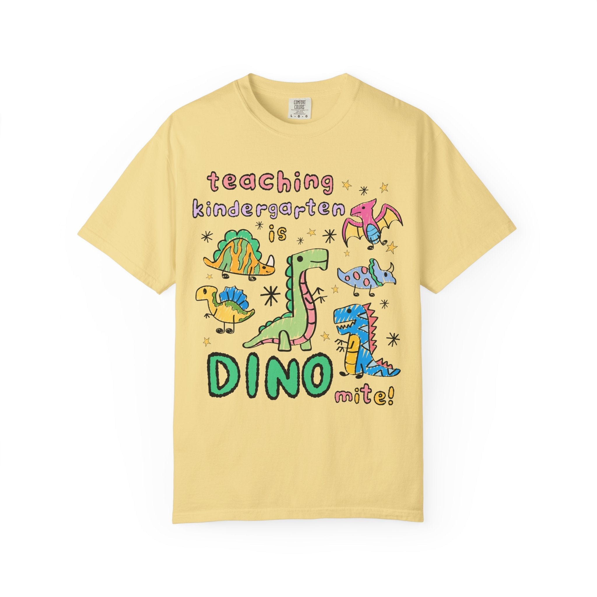 Cute Kindergarten Teacher Dinosaur Lover Tee Shirt for Back to School, Funny Saying Dinosaur T-Shirt for Teacher Team, Matching Teacher Tee - Opal and June