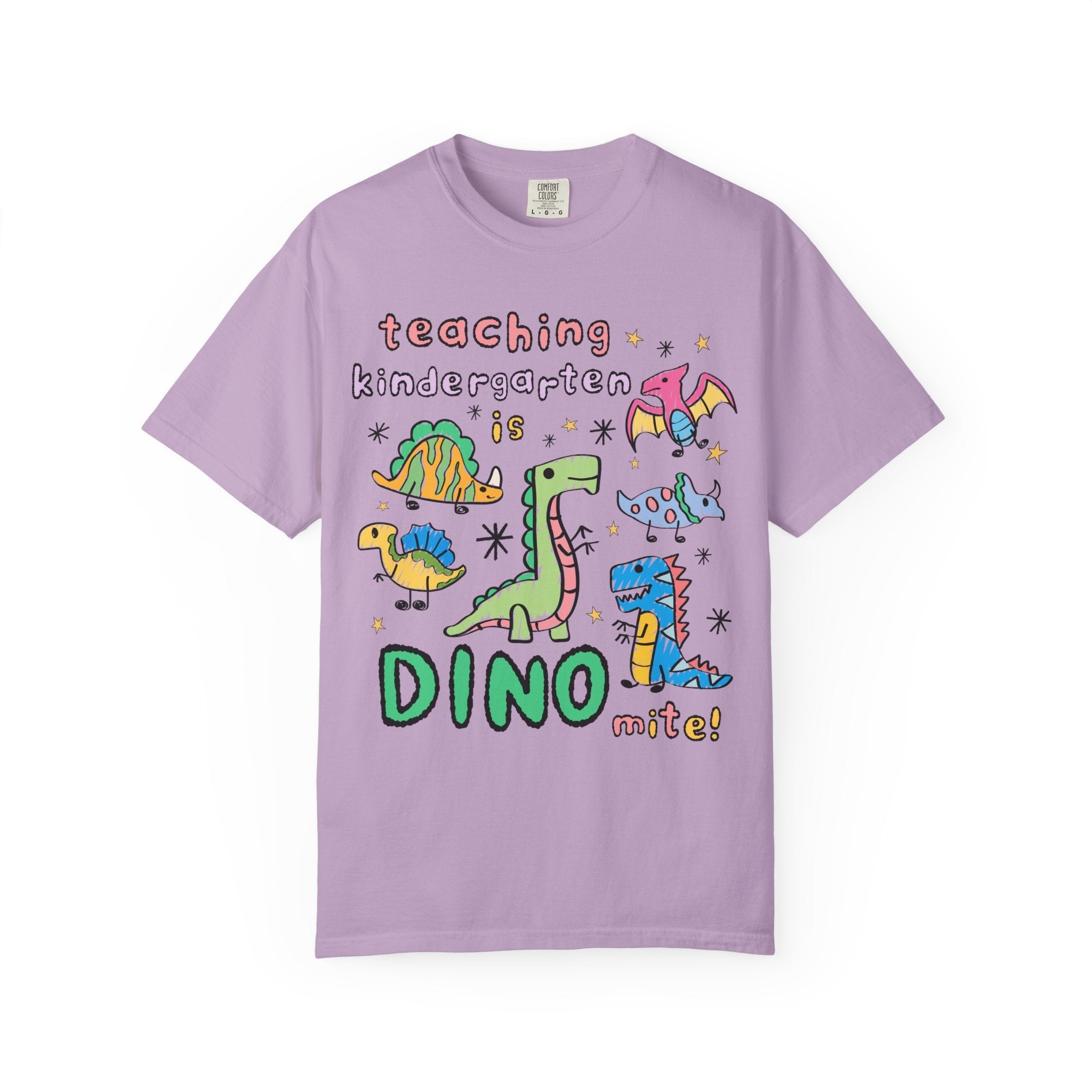 Cute Kindergarten Teacher Dinosaur Lover Tee Shirt for Back to School, Funny Saying Dinosaur T-Shirt for Teacher Team, Matching Teacher Tee - Opal and June