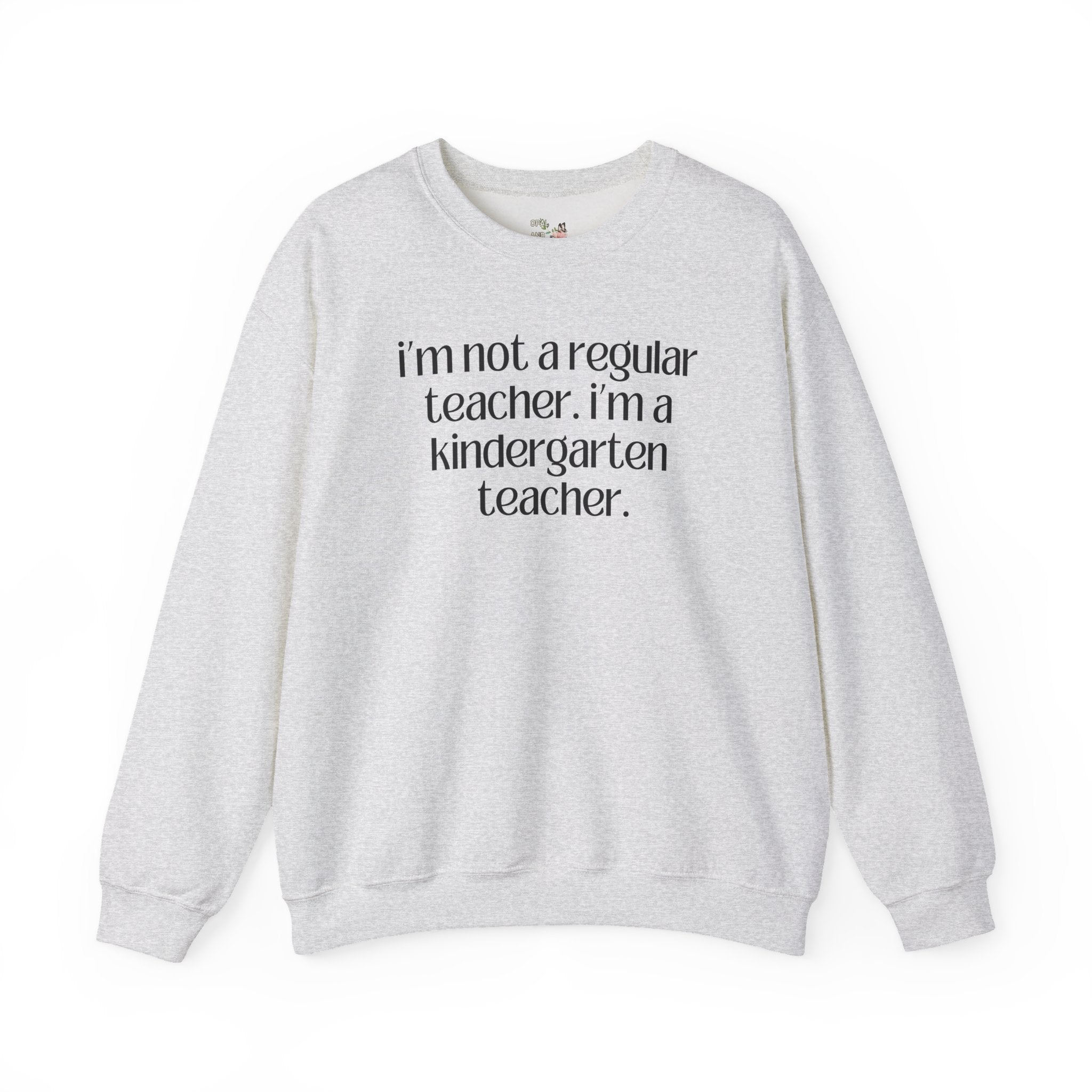 Cute Kindergarten Teacher Sweatshirt for Back to School, Cozy and Minimal First Day of School, Teacher Team, New Teacher Appreciation Gift - Opal and June