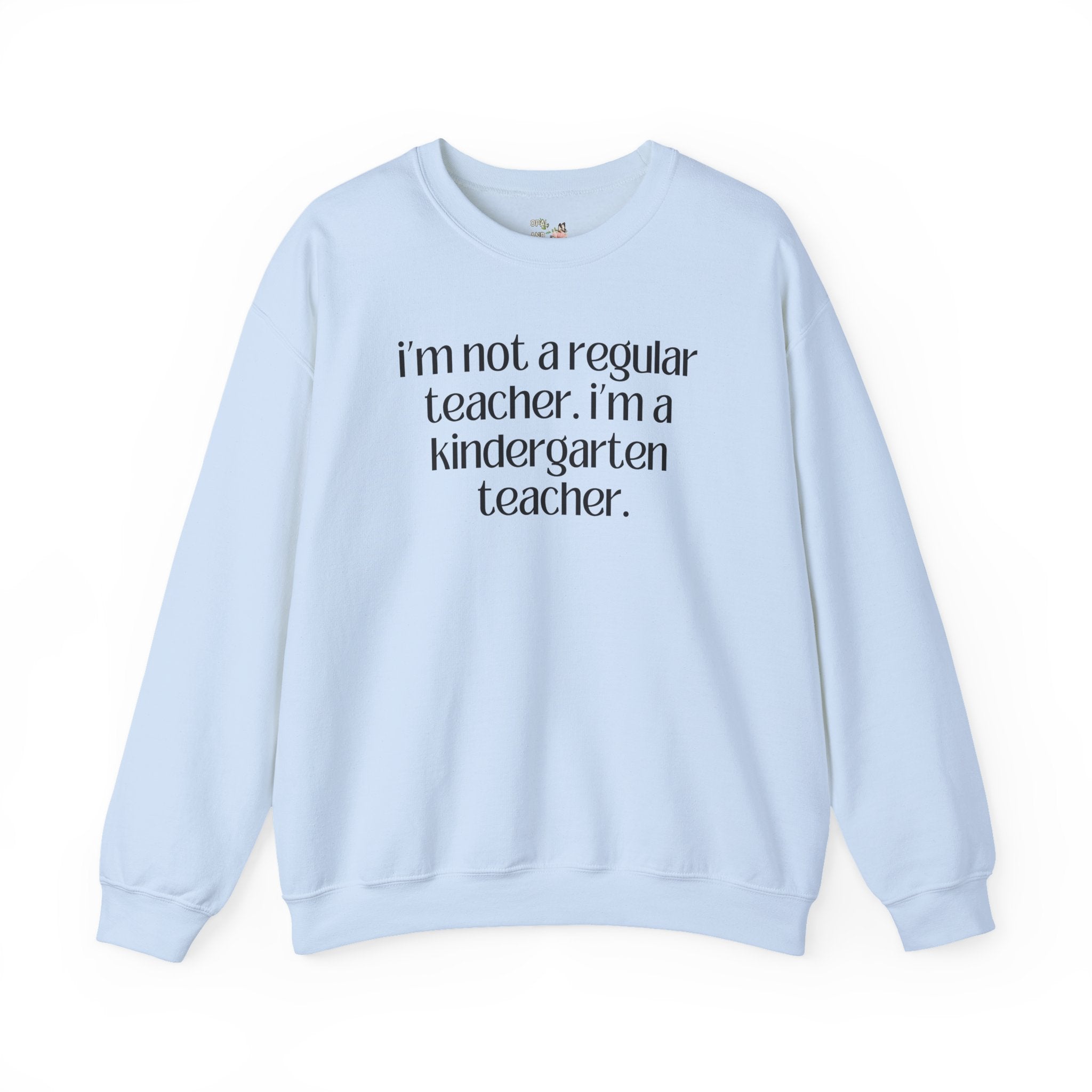 Cute Kindergarten Teacher Sweatshirt for Back to School, Cozy and Minimal First Day of School, Teacher Team, New Teacher Appreciation Gift - Opal and June