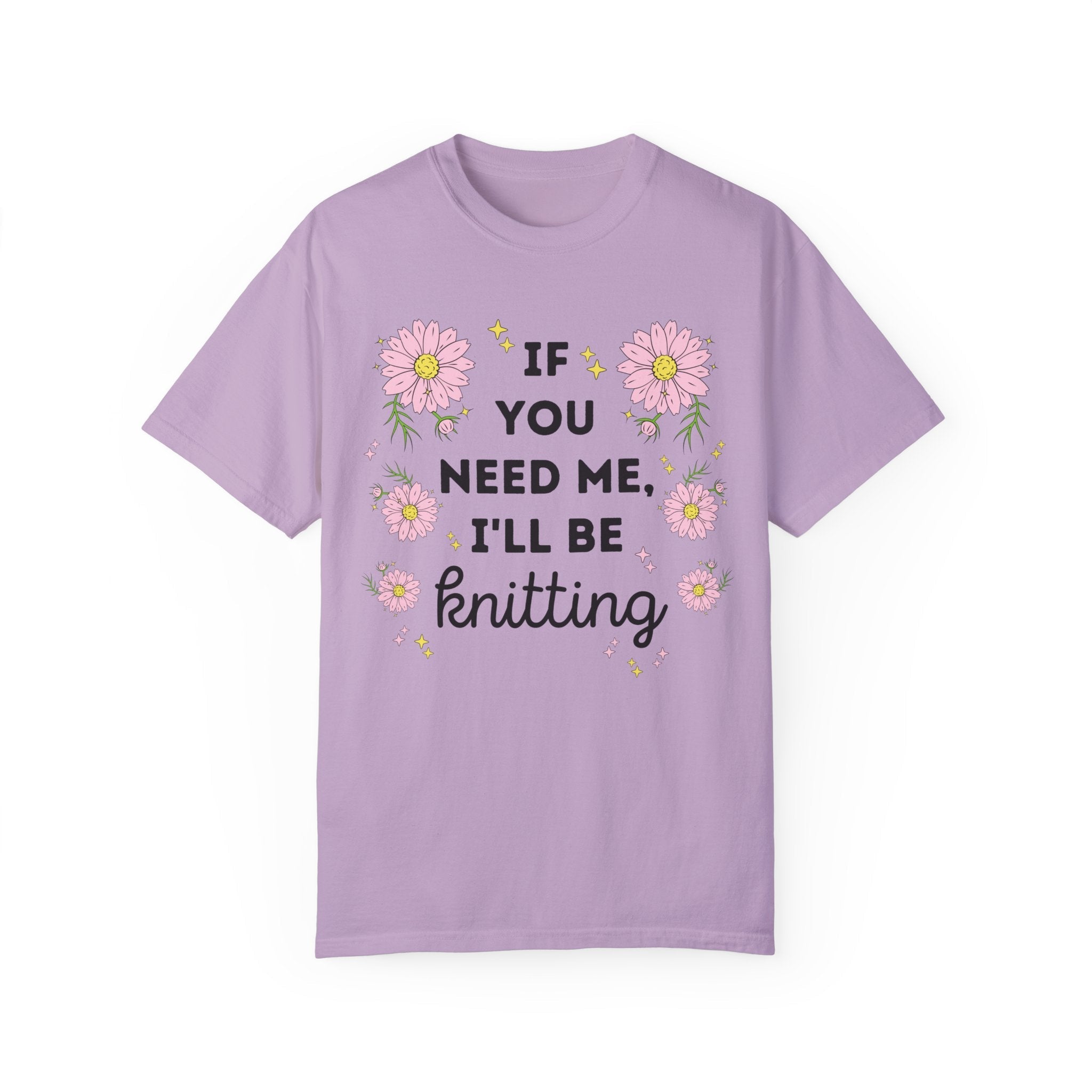 Cute Knitting Shirt with Floral Cottagecore Aesthetic: Trendy Shirt for Women | Gift for Knitter Who Loves Flowers, Knit Lover Gift for Her - Opal and June