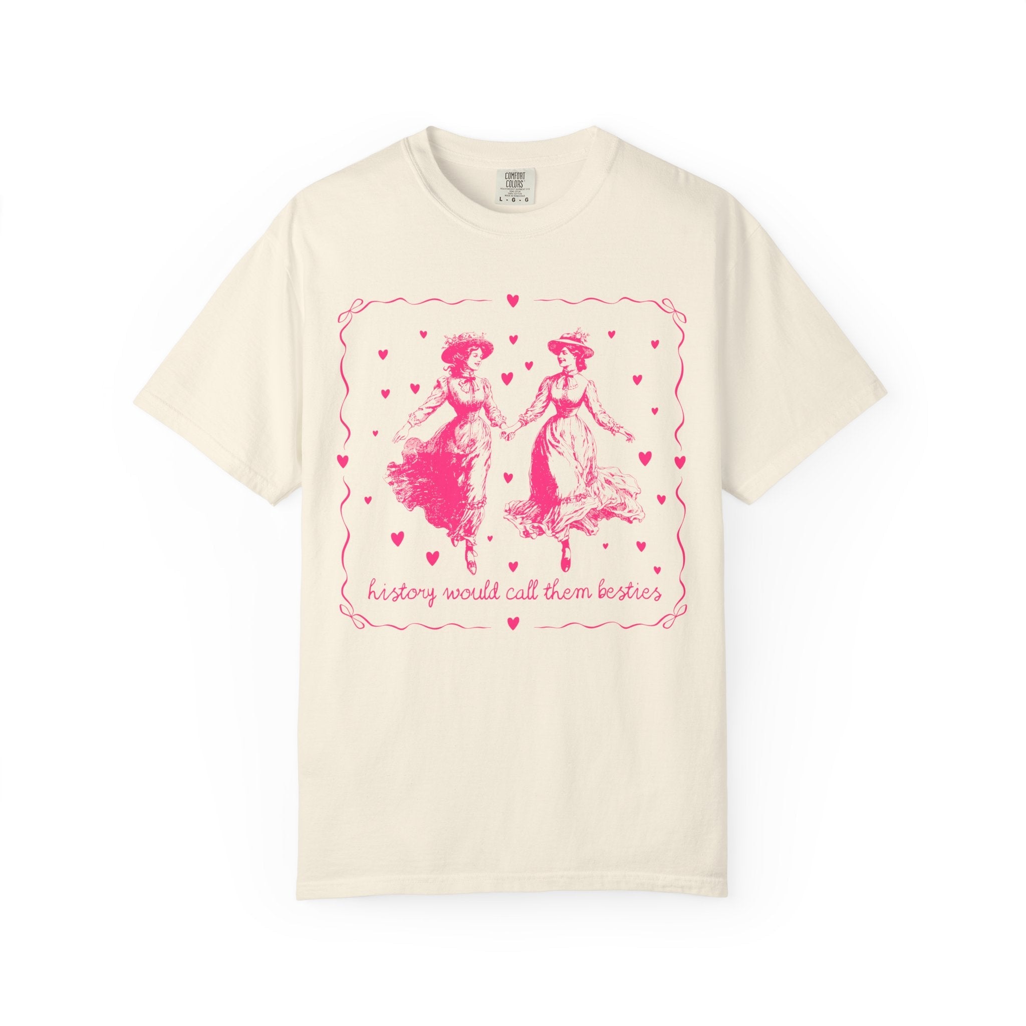 Cute Lesbian LGBTQ Tee Shirt with Hearts, Hot Pink Aesthetic Gay Rights T-Shirt, Equal Rights 90s T-Shirt for Feminist, Women's History Tee - Opal and June